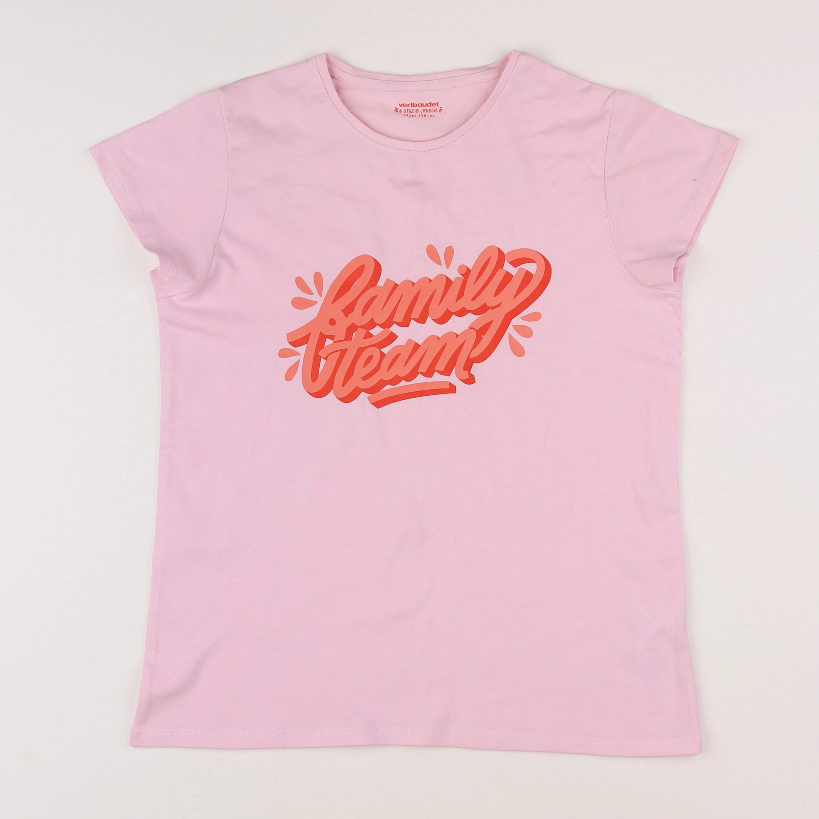 Vertbaudet - tee-shirt rose - 14 ans