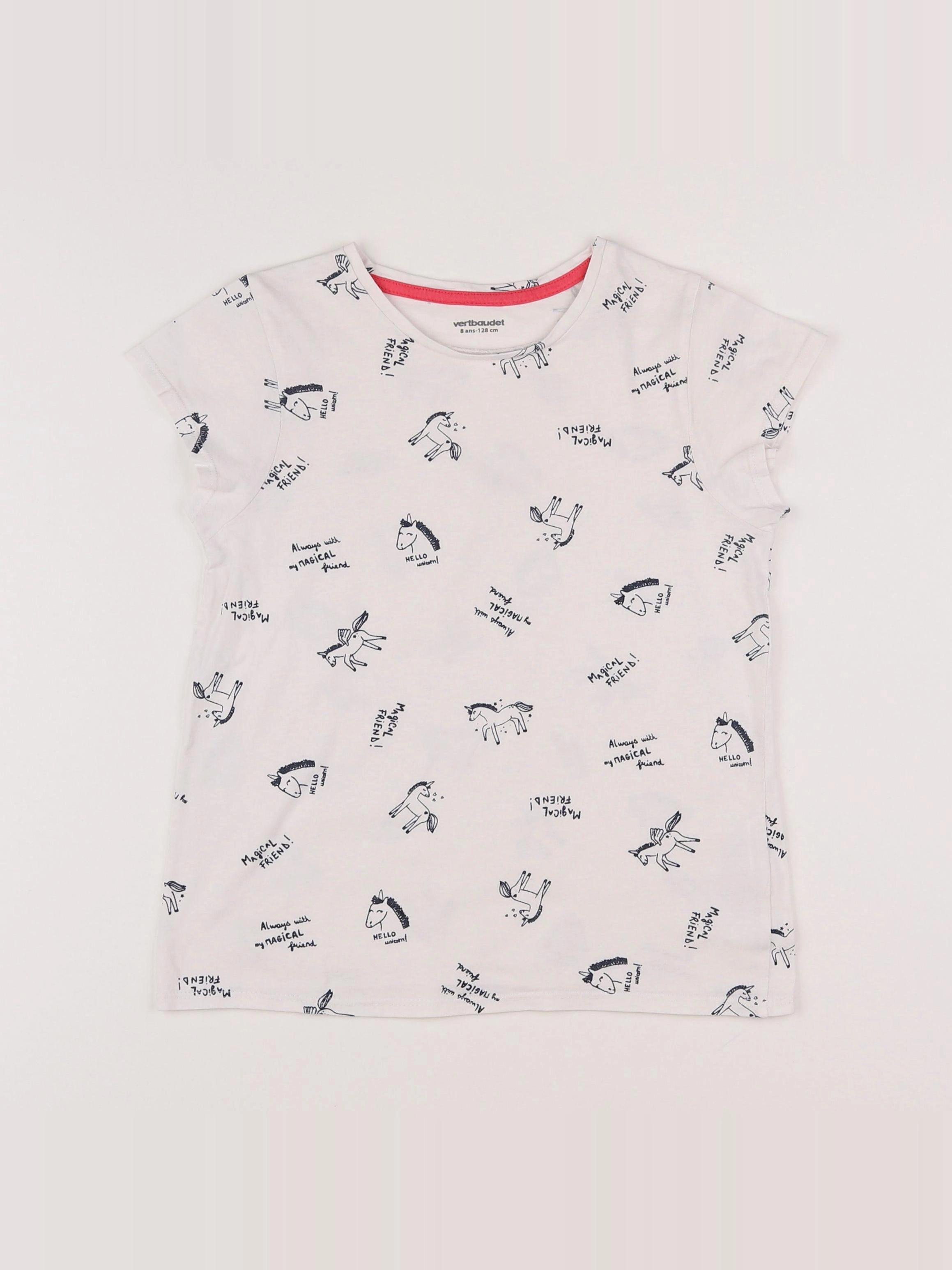 Vertbaudet - tee-shirt blanc - 8 ans