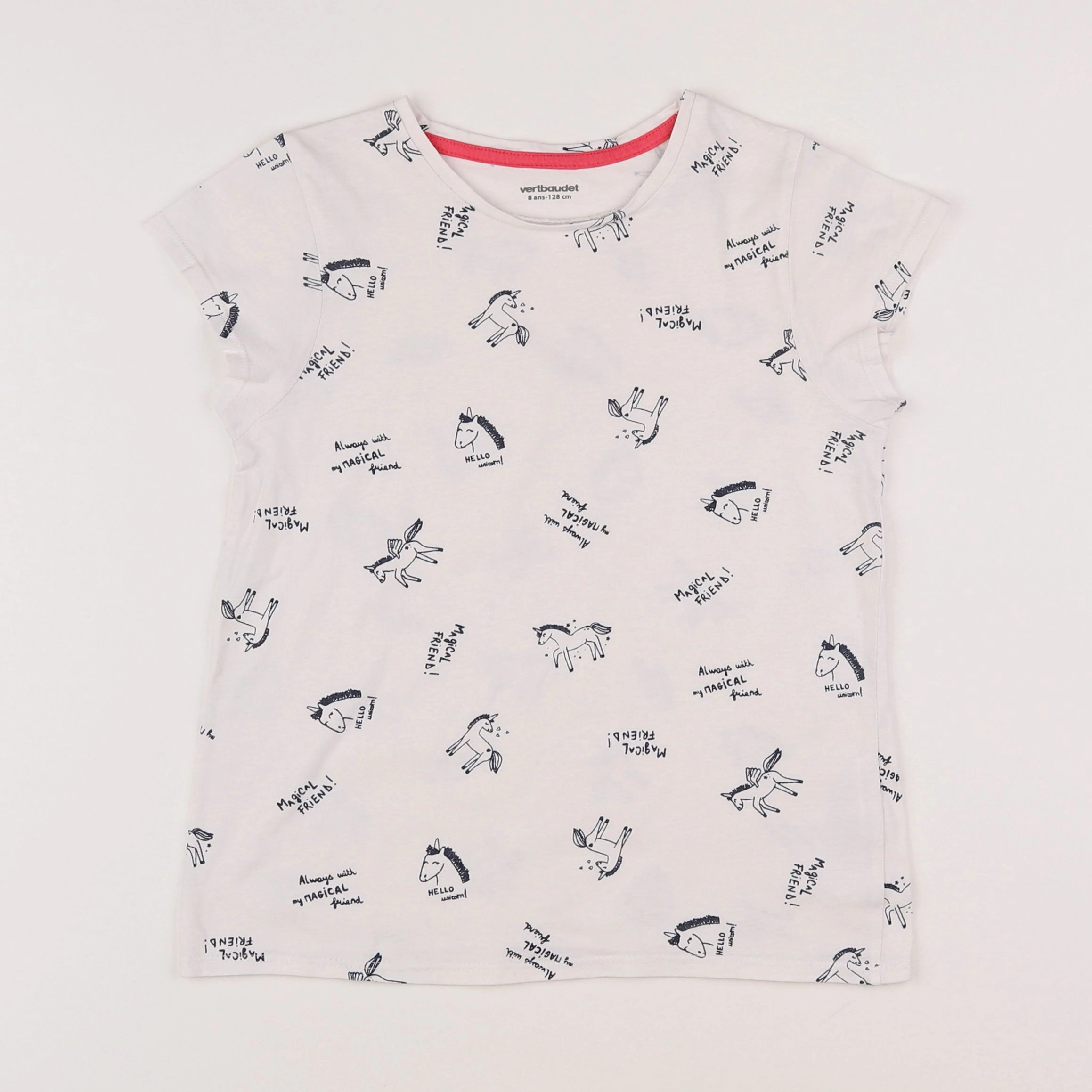 Vertbaudet - tee-shirt blanc - 8 ans
