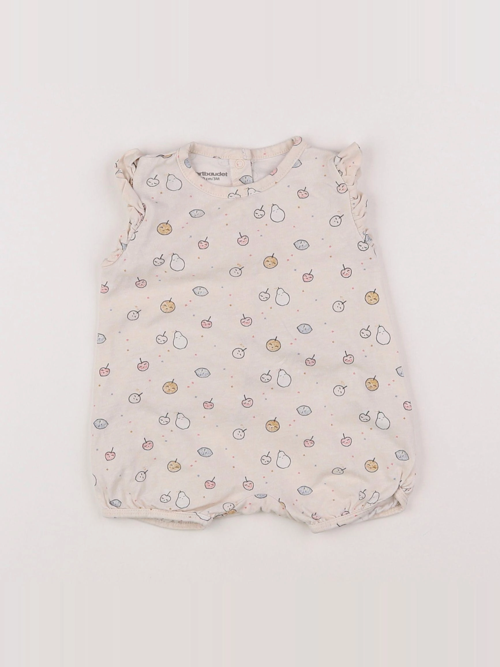 Vertbaudet - pyjama coton beige - 3 mois