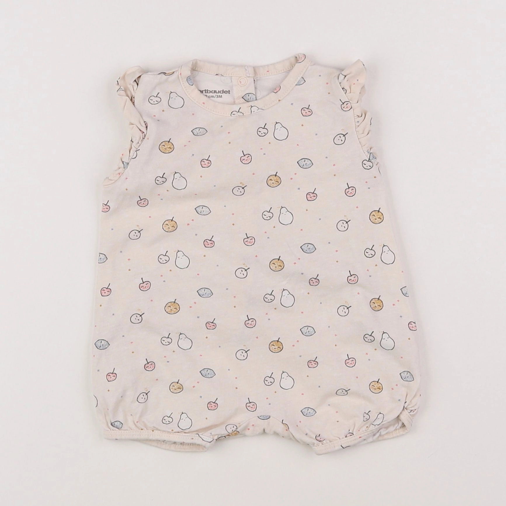 Vertbaudet - pyjama coton beige - 3 mois