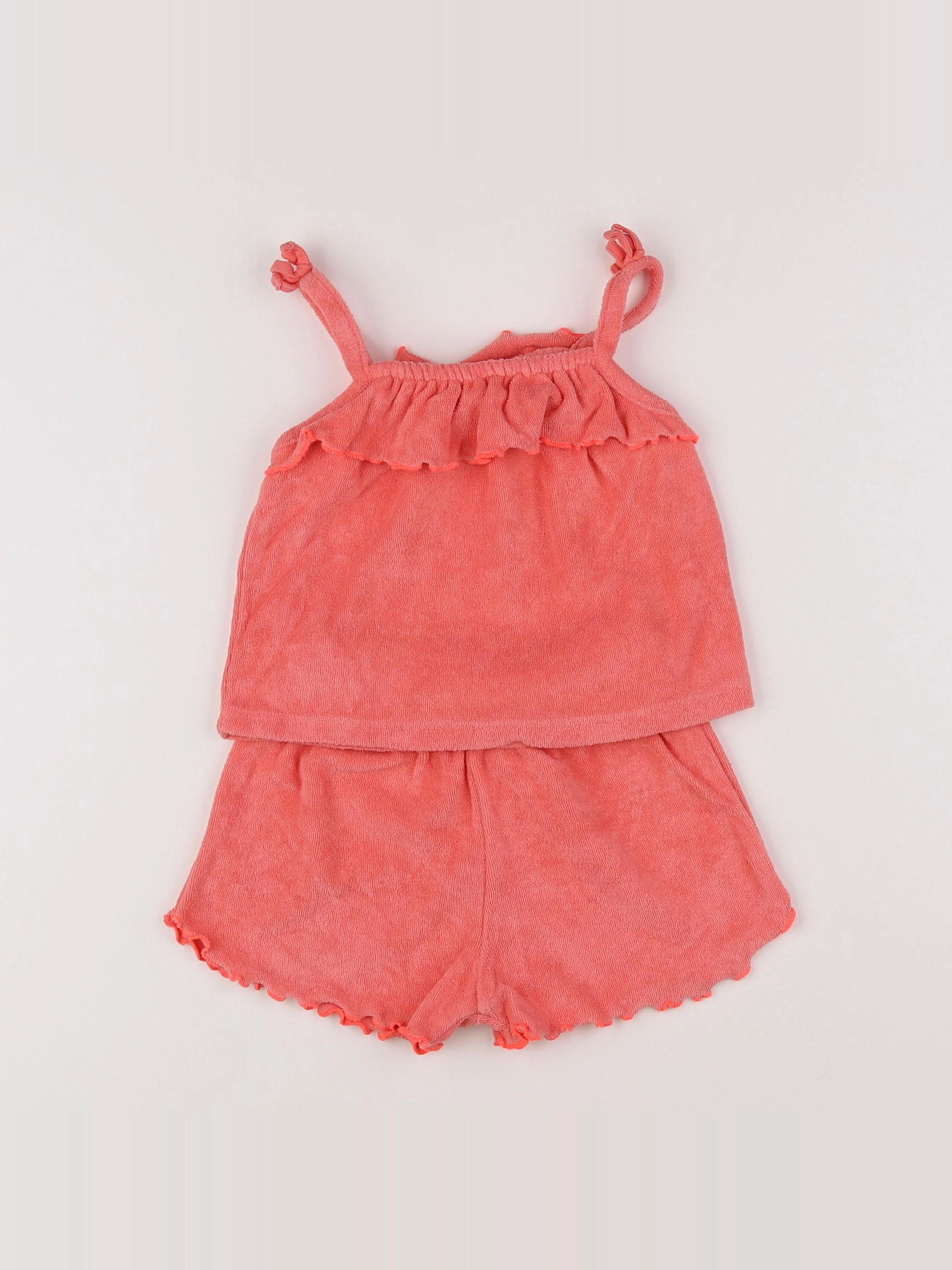 Vertbaudet - ensemble rose - 18 mois