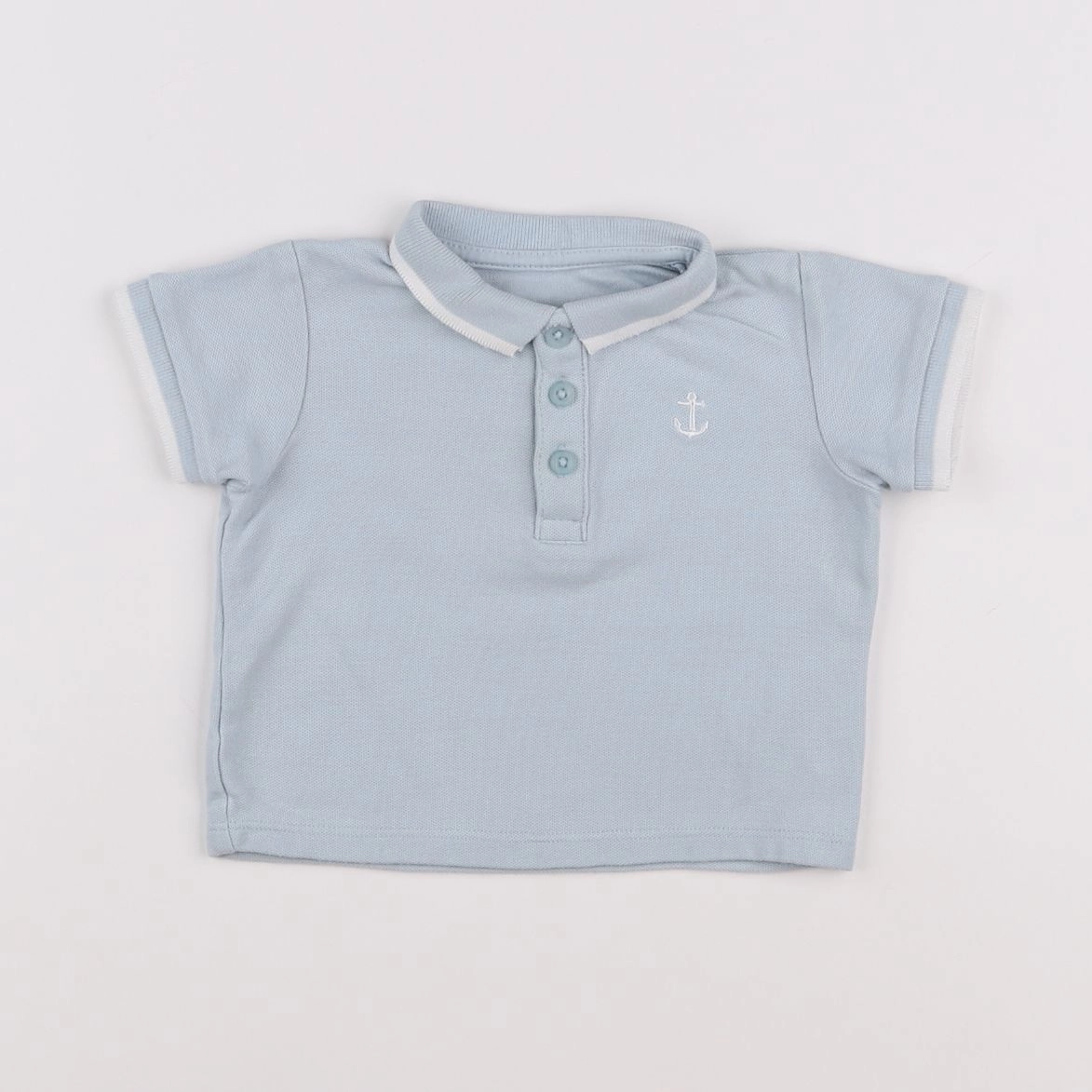 Vertbaudet - polo bleu - 6 mois