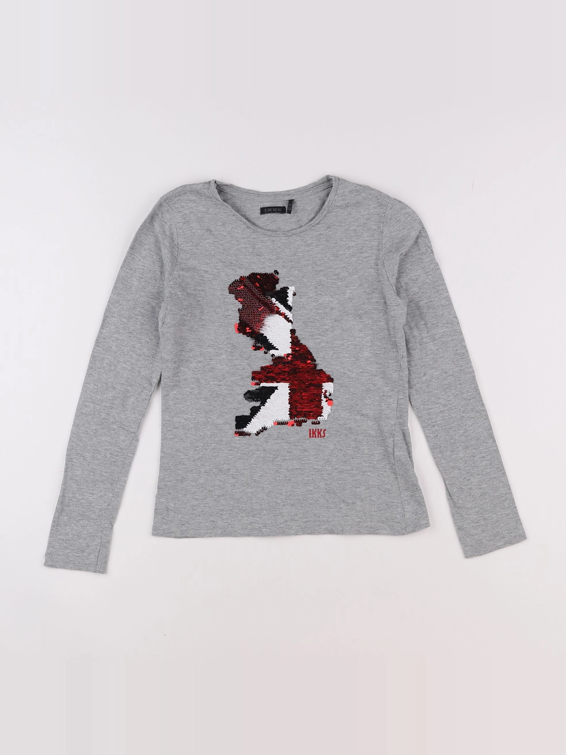 IKKS - tee-shirt gris - 9 ans
