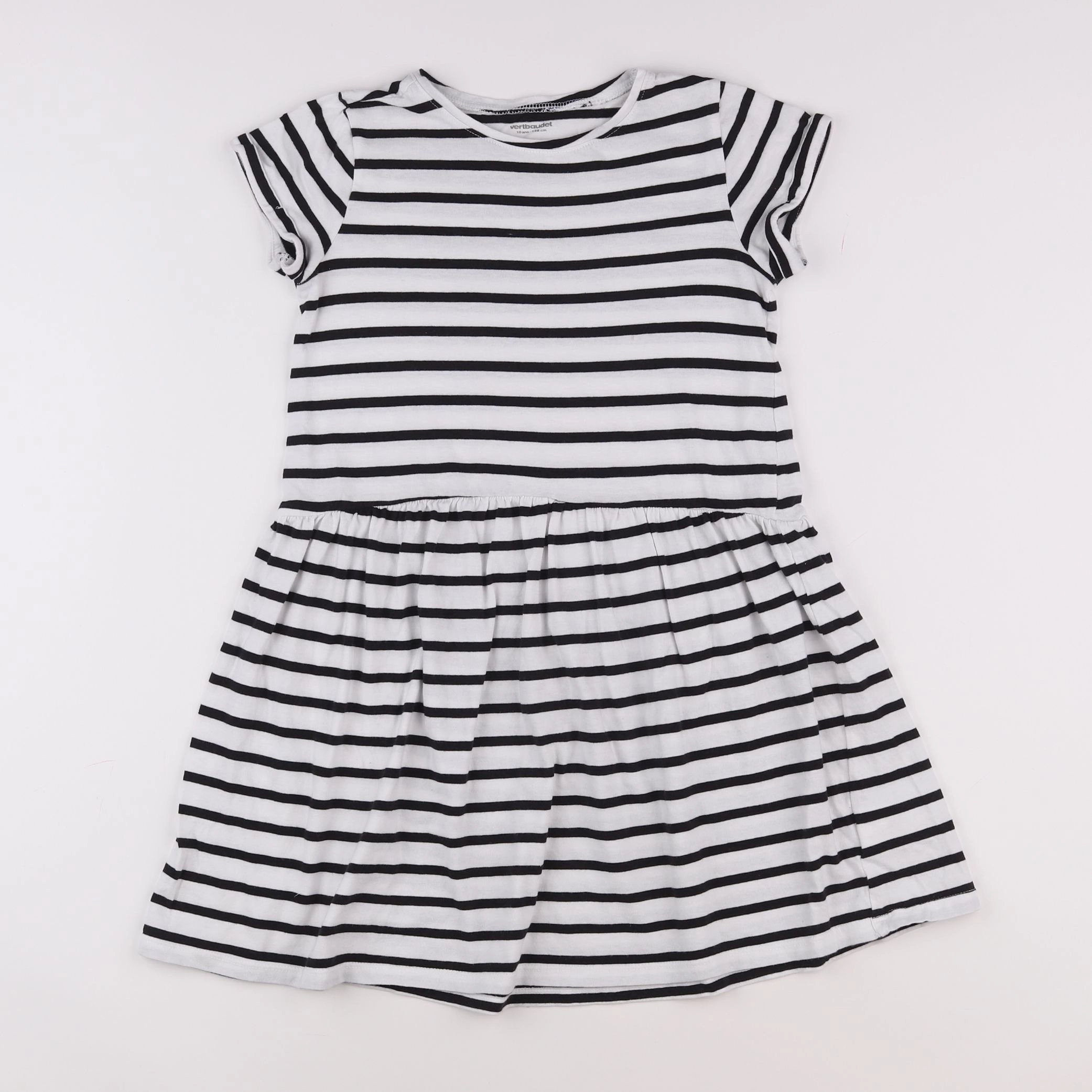 Vertbaudet - robe blanc, noir - 10 ans