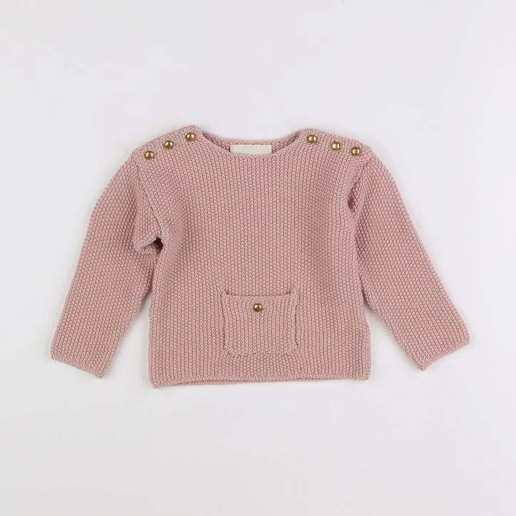 Louis Louise - pull rose - 12 mois