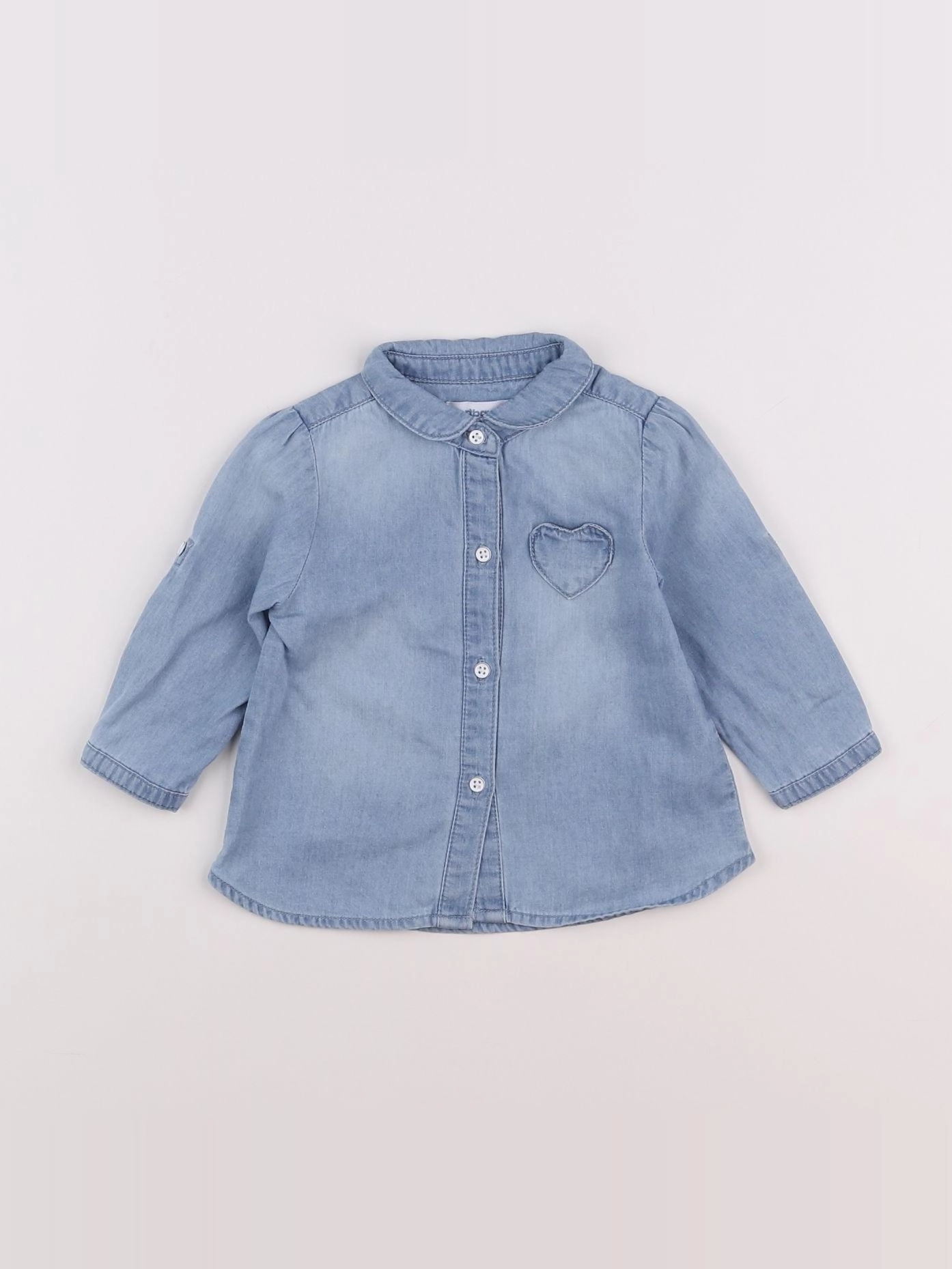 Vertbaudet - chemise bleu - 6 mois