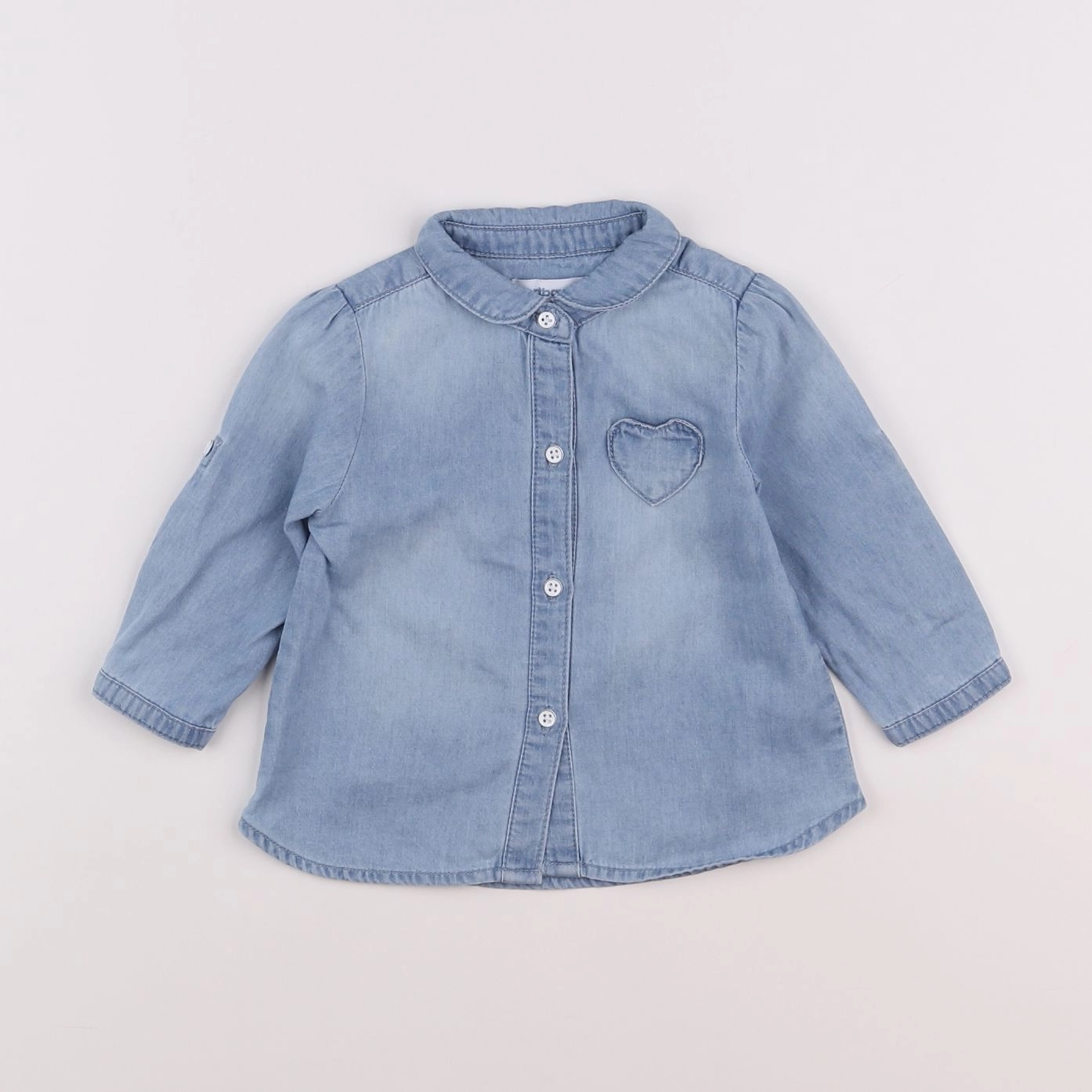 Vertbaudet - chemise bleu - 6 mois