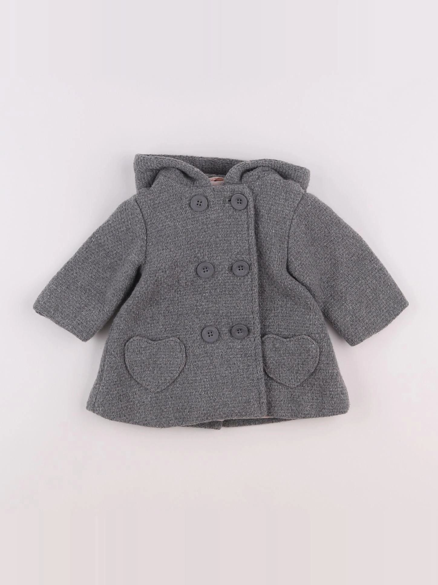 Vertbaudet - manteau gris - 3 mois