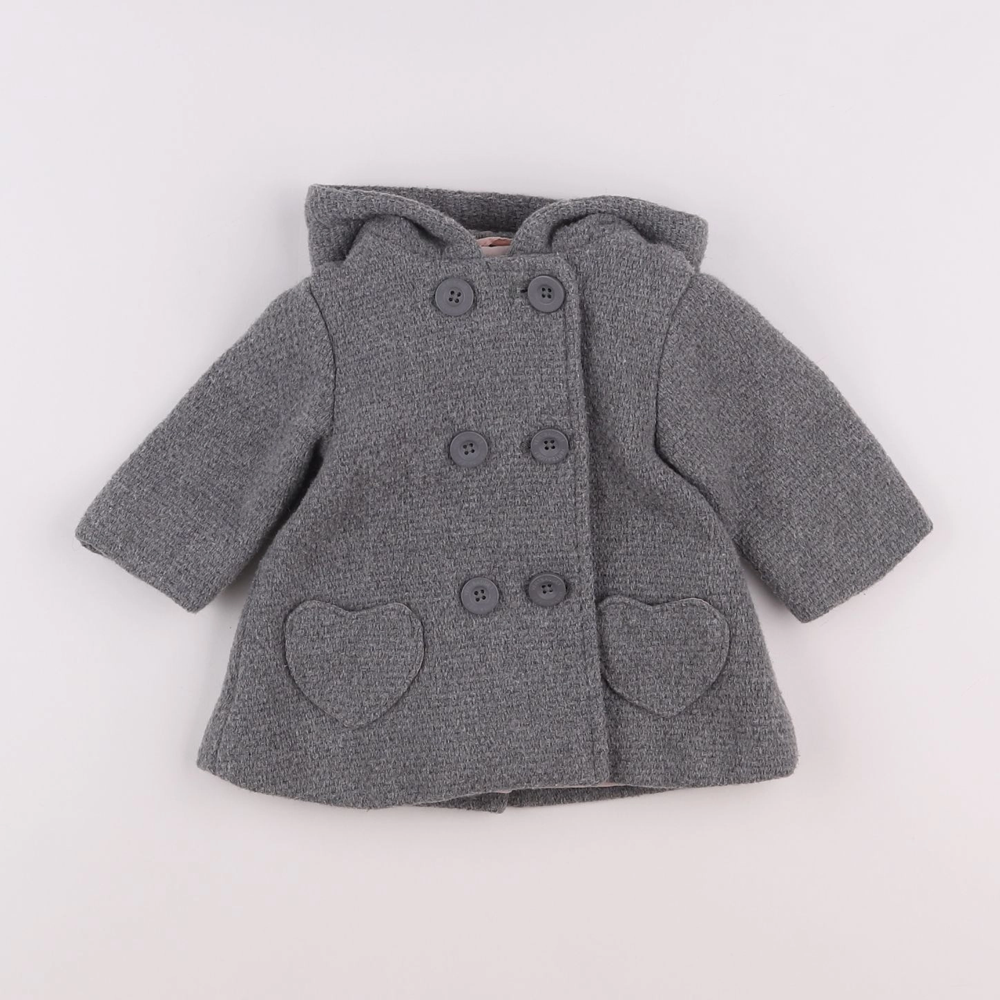 Vertbaudet - manteau gris - 3 mois