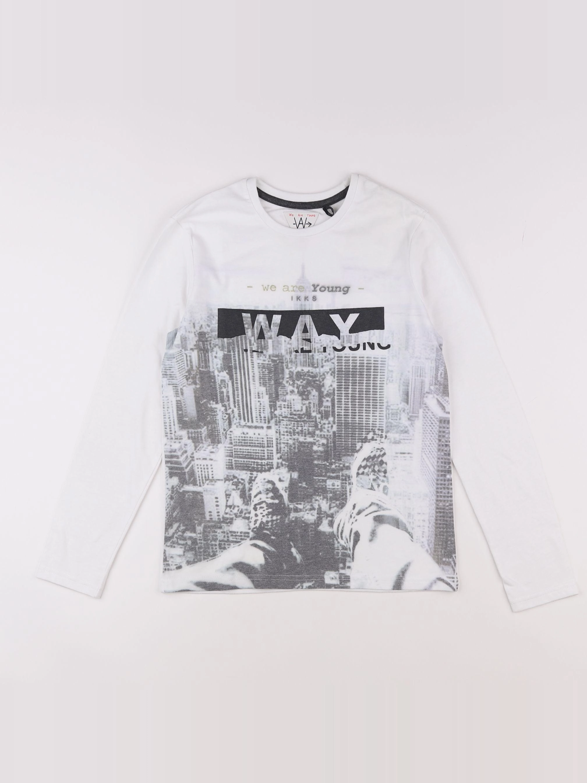 IKKS - tee-shirt blanc, noir - 12 ans
