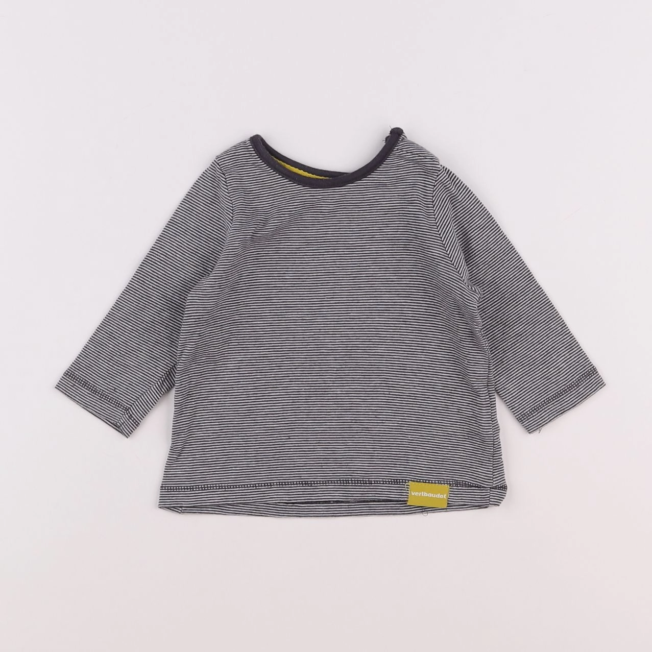 Vertbaudet - tee-shirt blanc, bleu - 6 mois