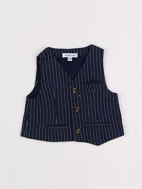 Vertbaudet - gilet bleu - 12 mois