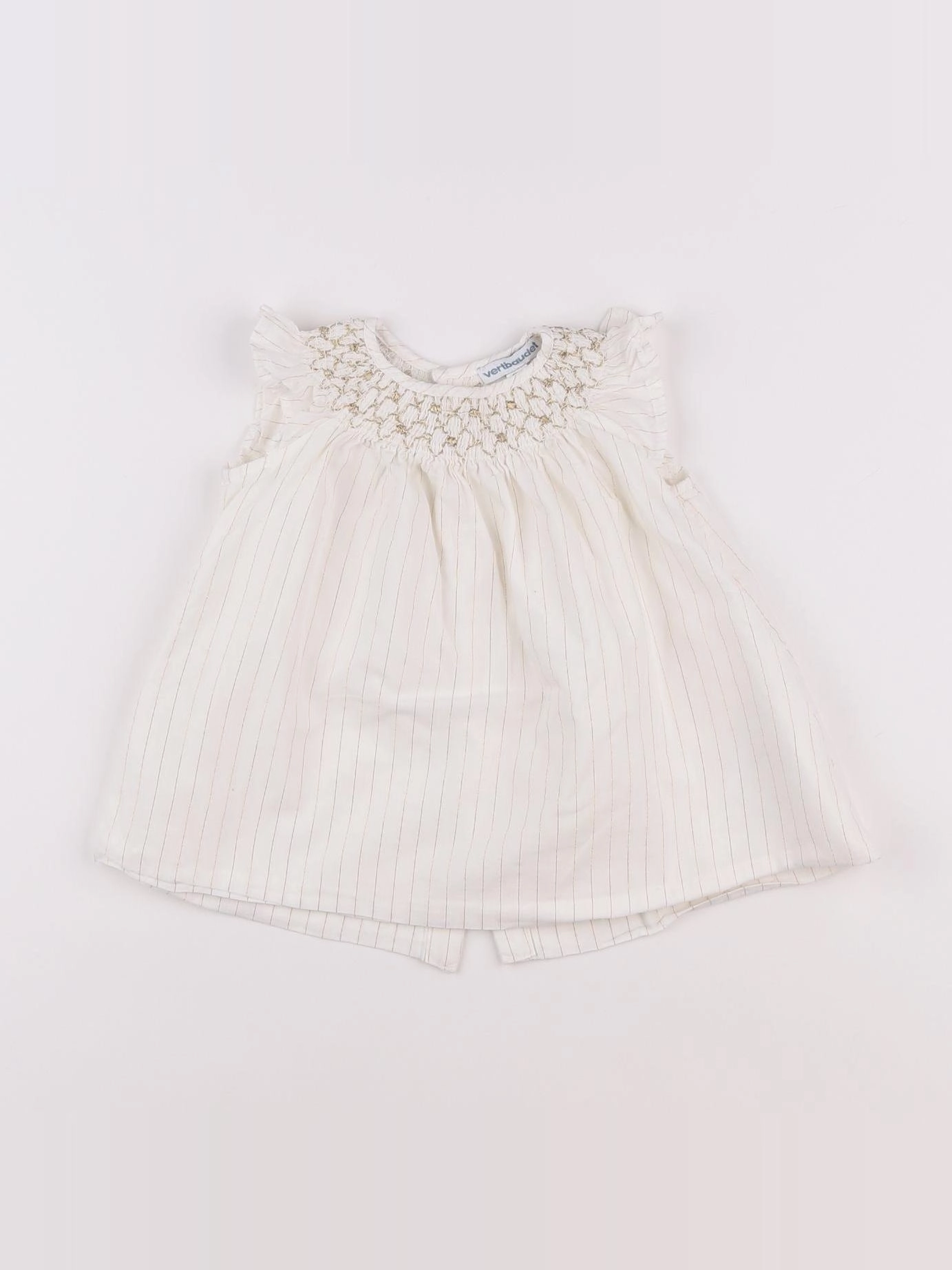 Vertbaudet - robe beige, or - 6 mois