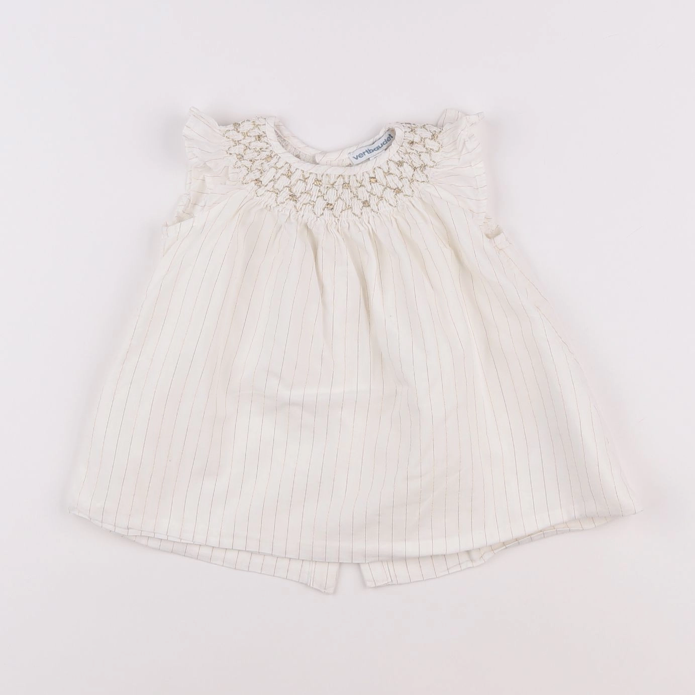 Vertbaudet - robe beige, or - 6 mois