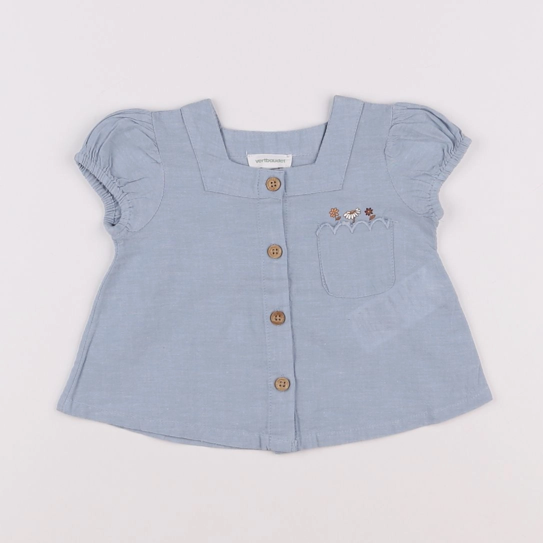 Vertbaudet - blouse bleu - 3 mois