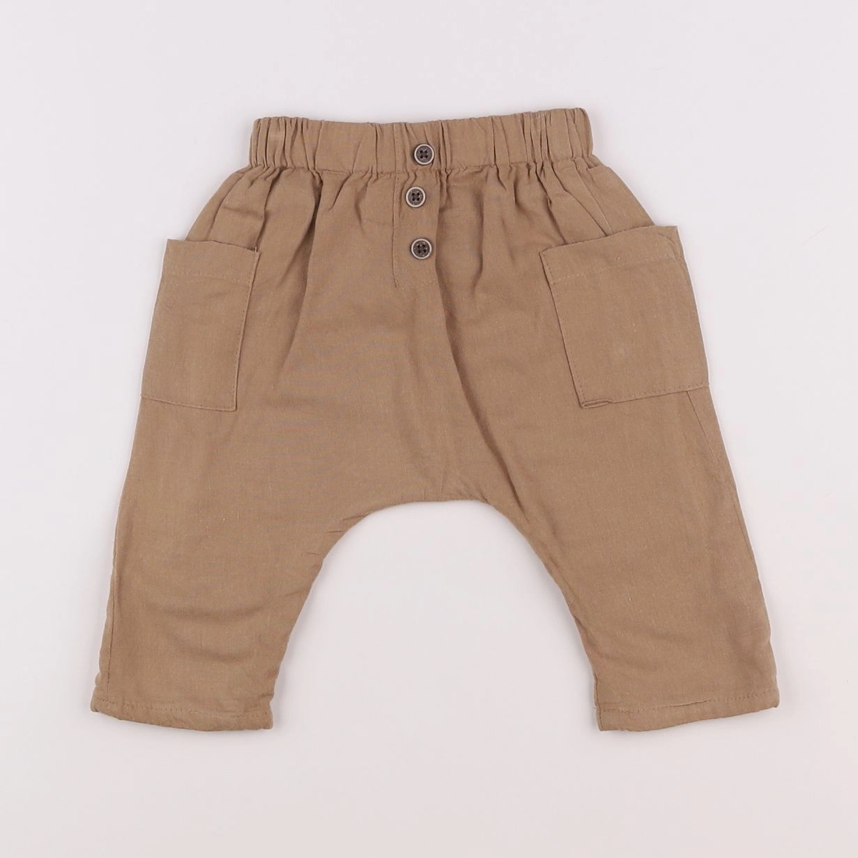 Vertbaudet - sarouel marron - 6 mois