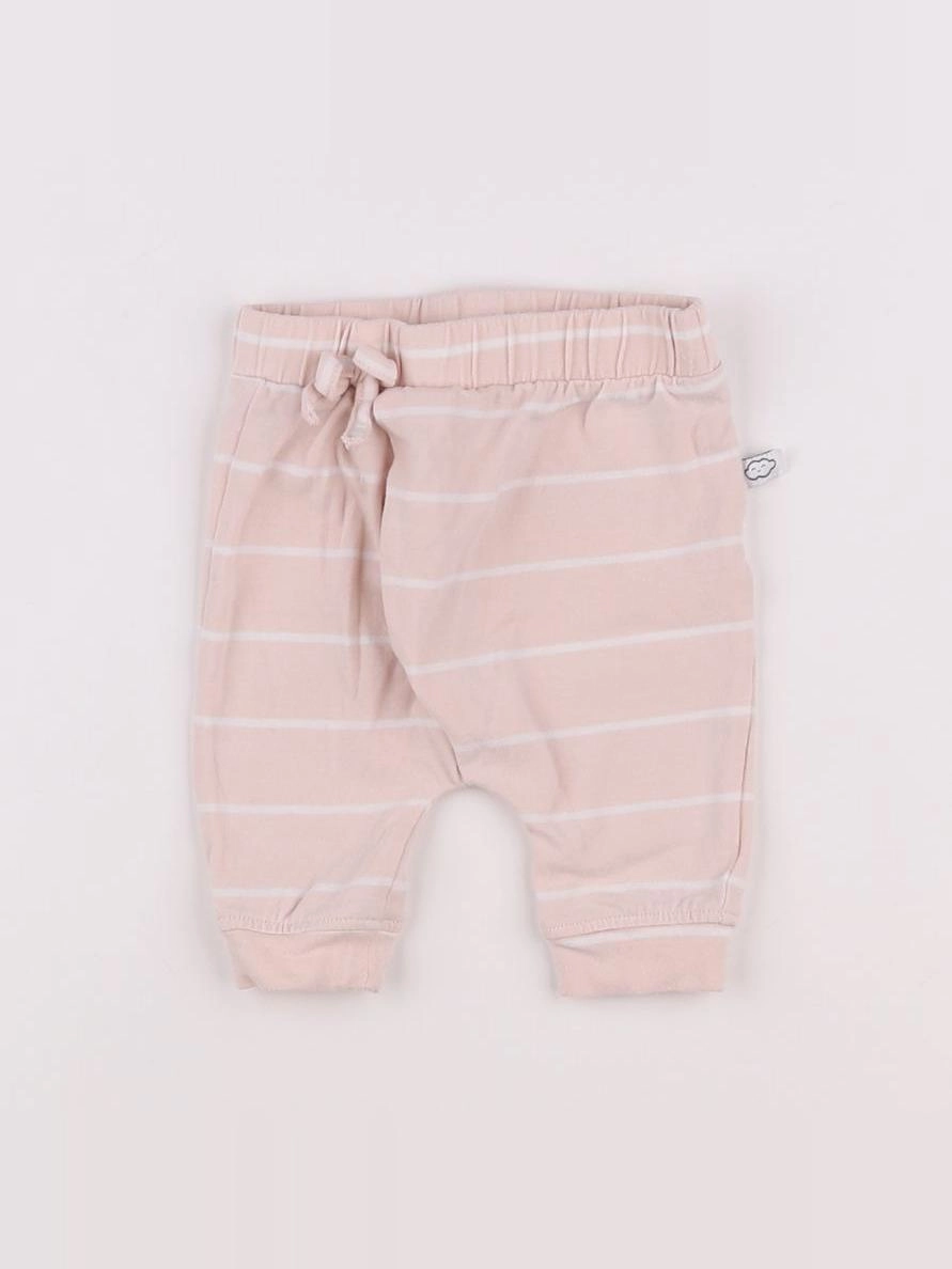 Vertbaudet - sarouel blanc, rose - 1 mois