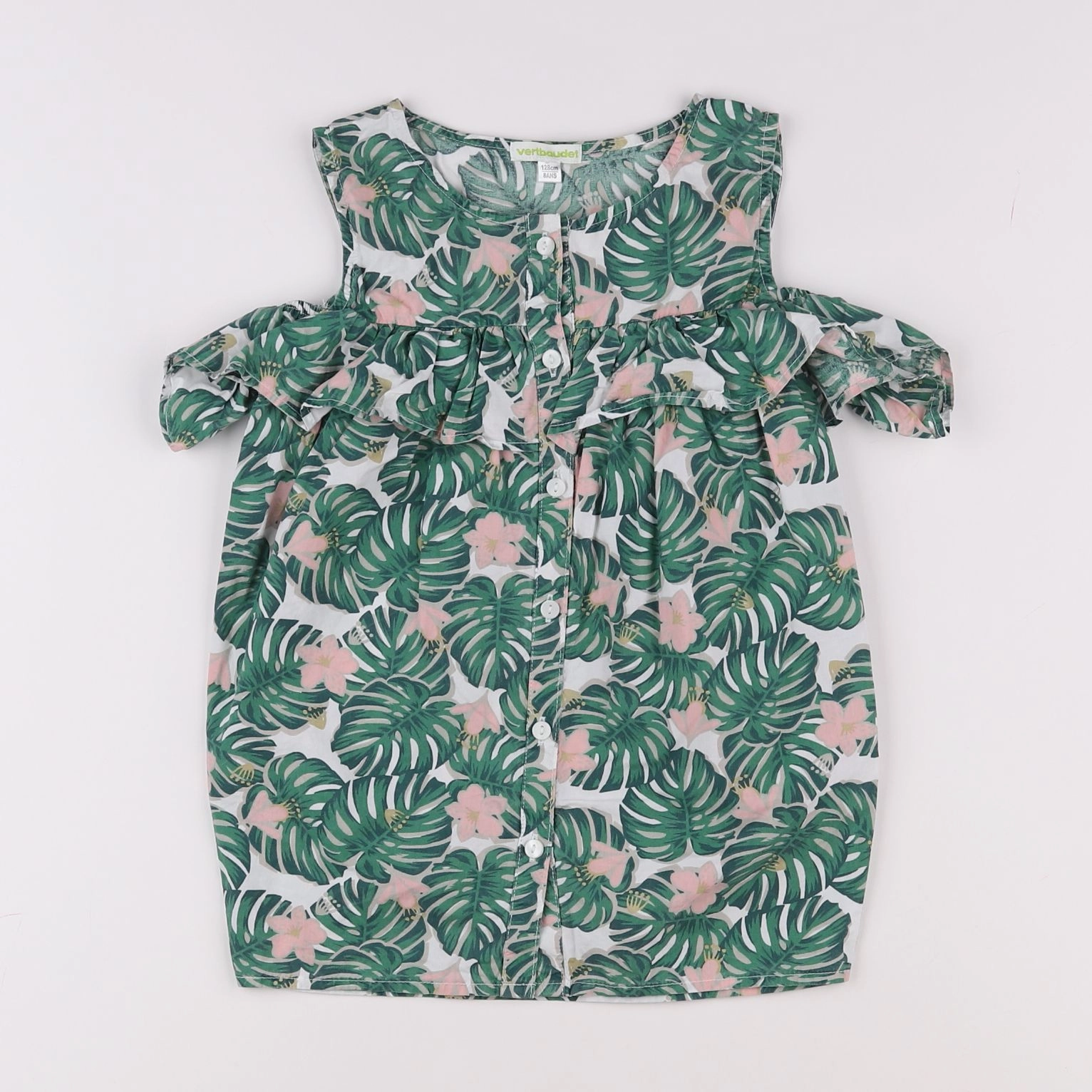 Vertbaudet - blouse vert, rose - 8 ans