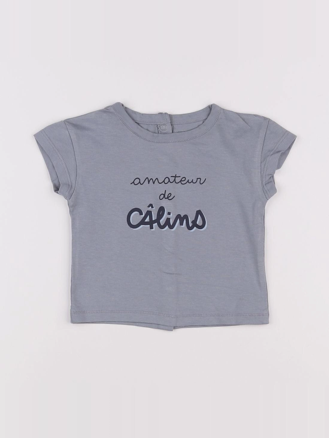 Vertbaudet - tee-shirt bleu - 6 mois