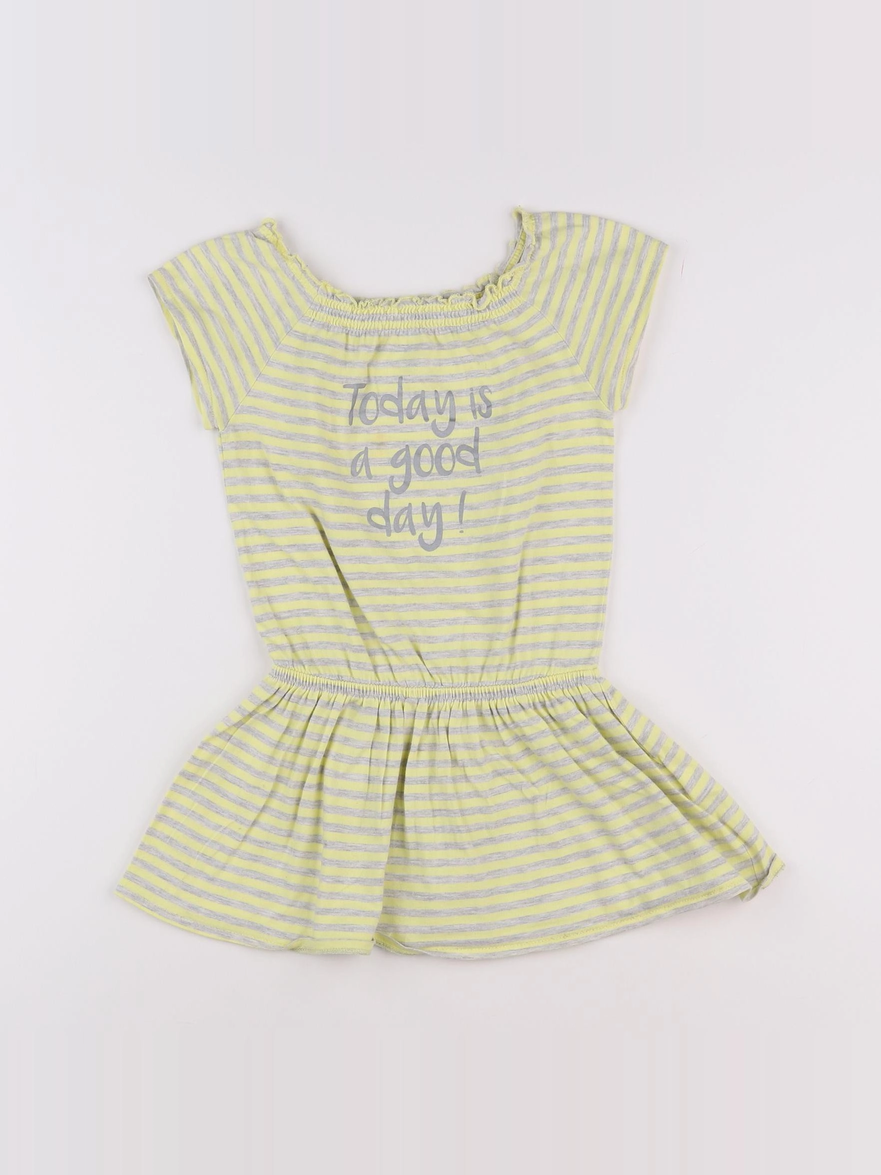Vertbaudet - robe gris, jaune - 6 ans