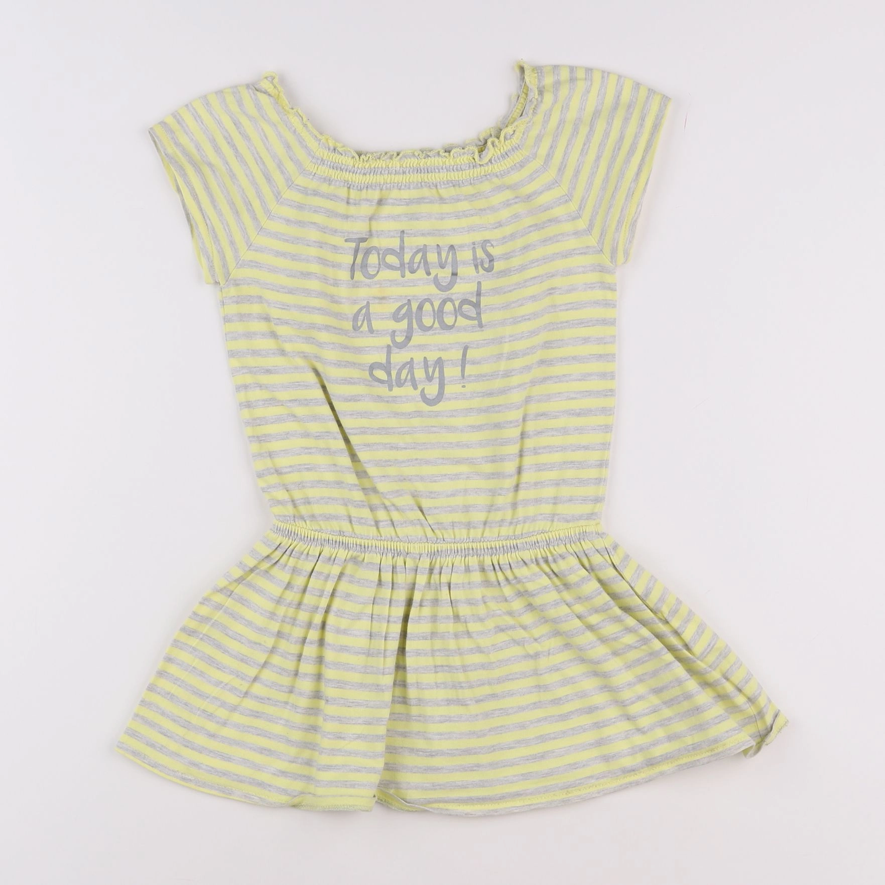 Vertbaudet - robe gris, jaune - 6 ans