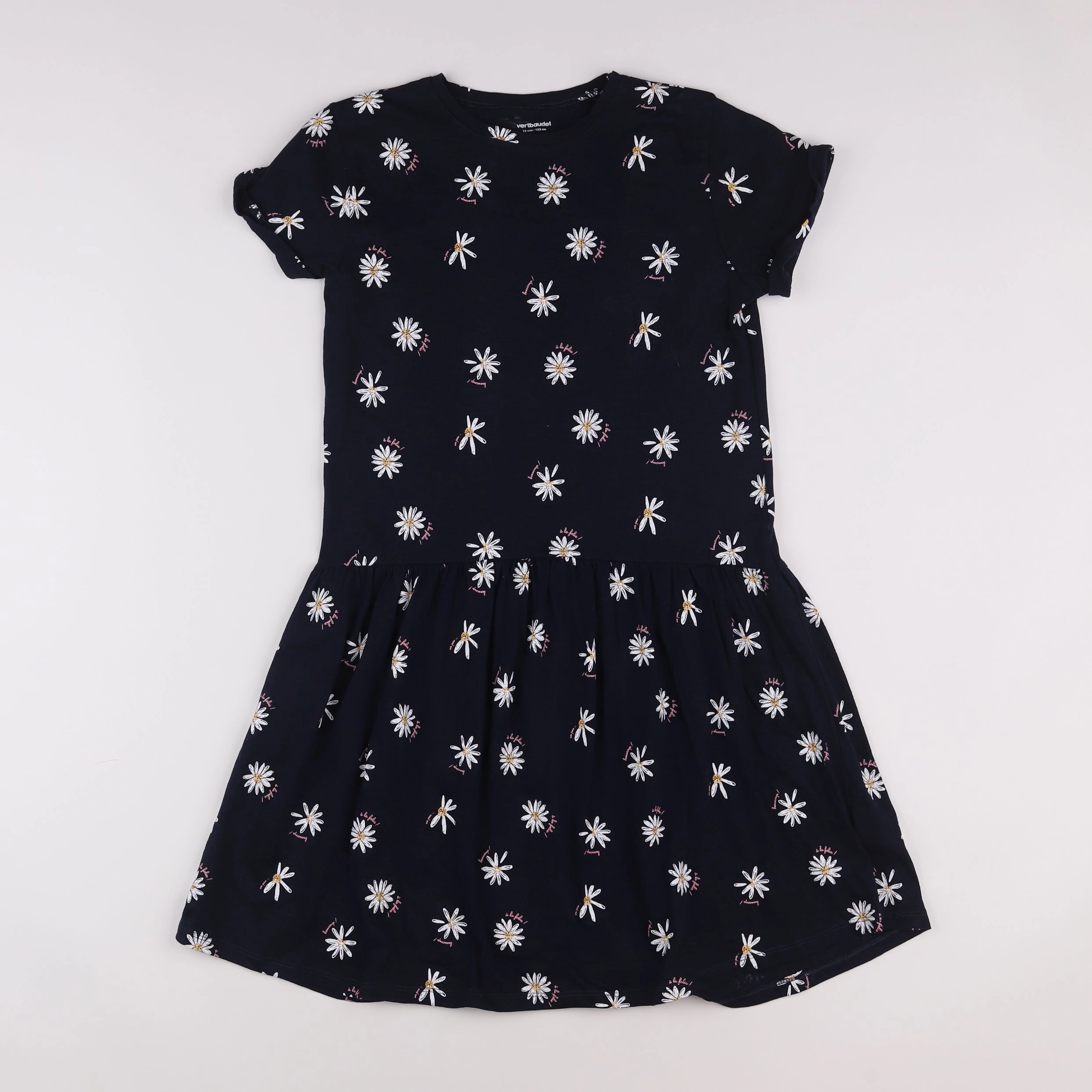 Vertbaudet - robe bleu, blanc - 12 ans