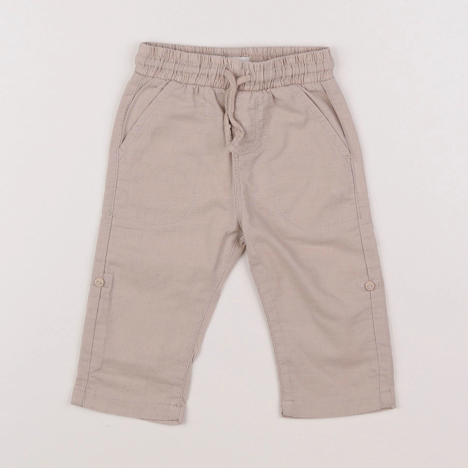 Vertbaudet - pantalon beige - 6 mois