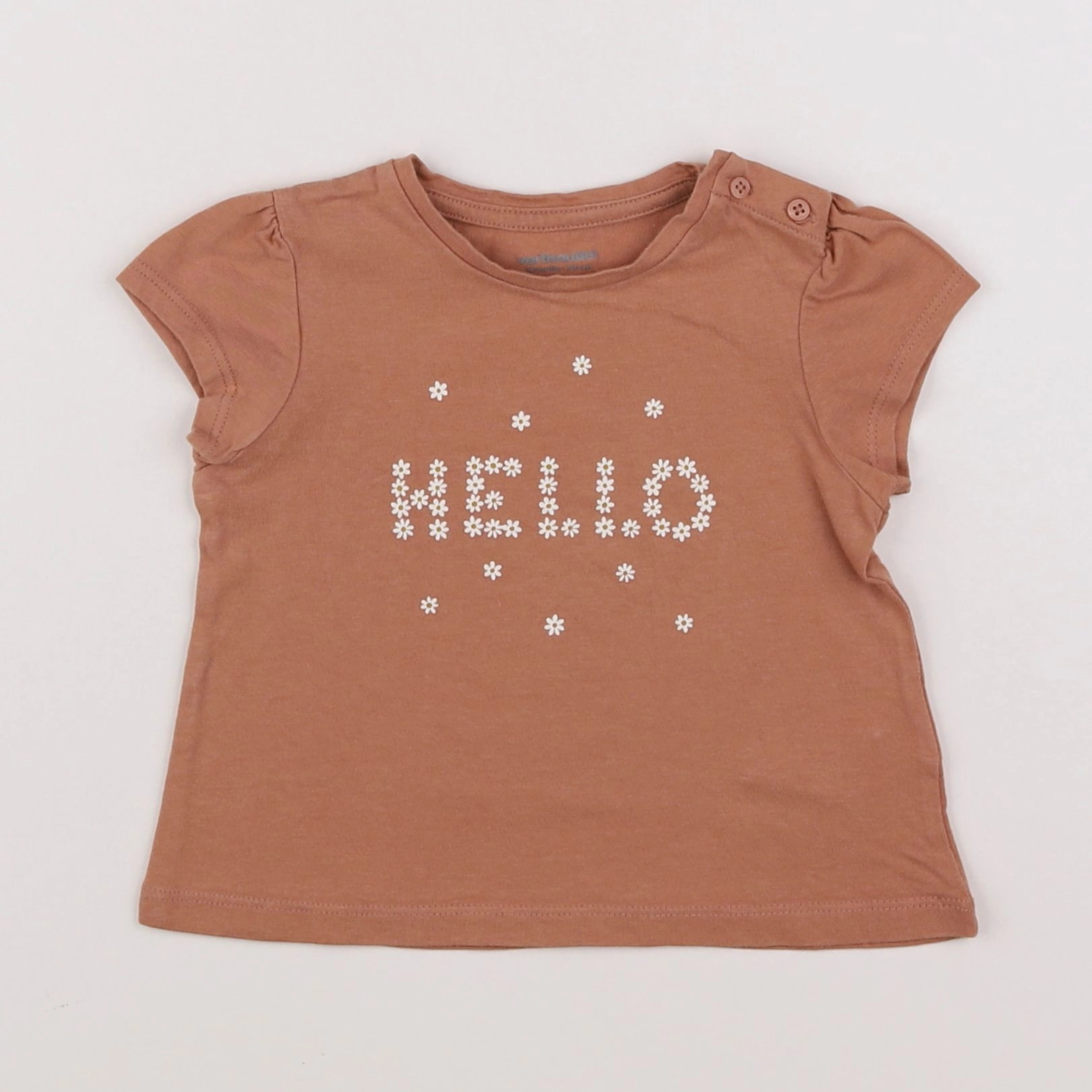 Vertbaudet - tee-shirt marron - 12 mois