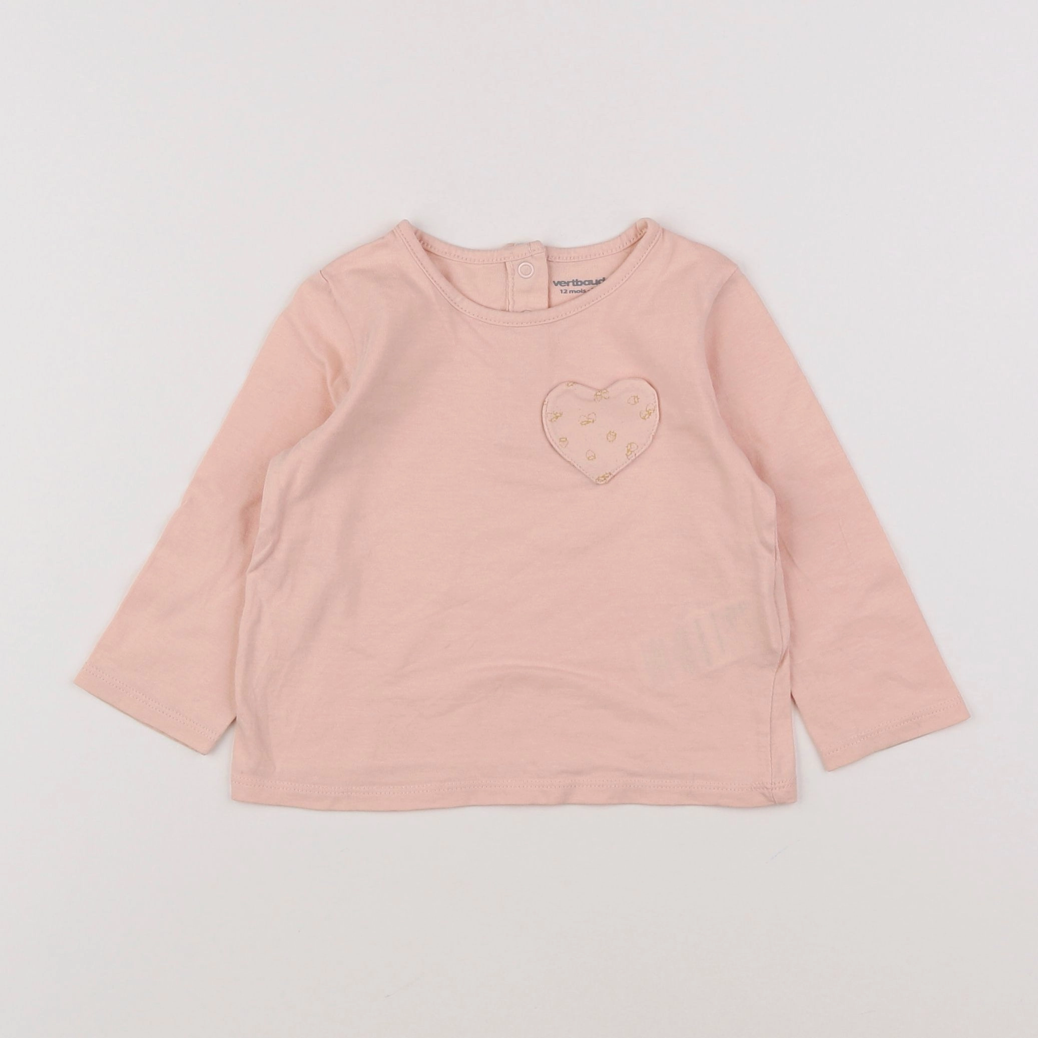 Vertbaudet - tee-shirt rose - 12 mois