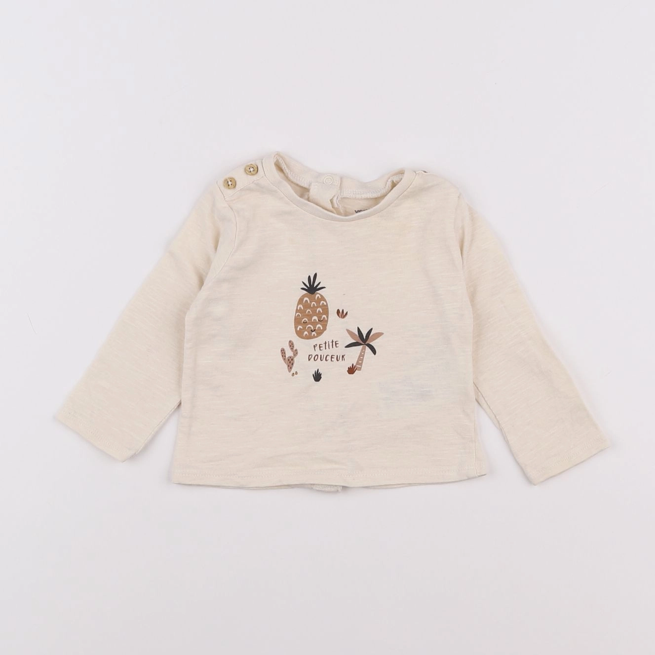 Vertbaudet - tee-shirt beige - 3 mois
