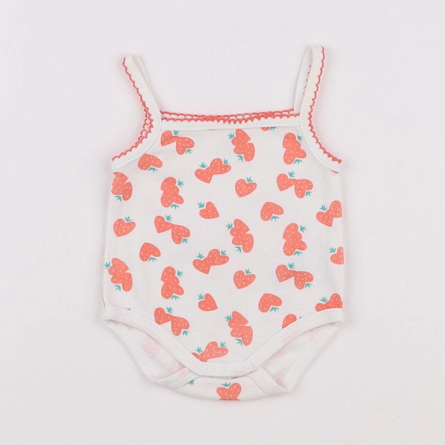 La Redoute - body blanc, orange - 1 mois