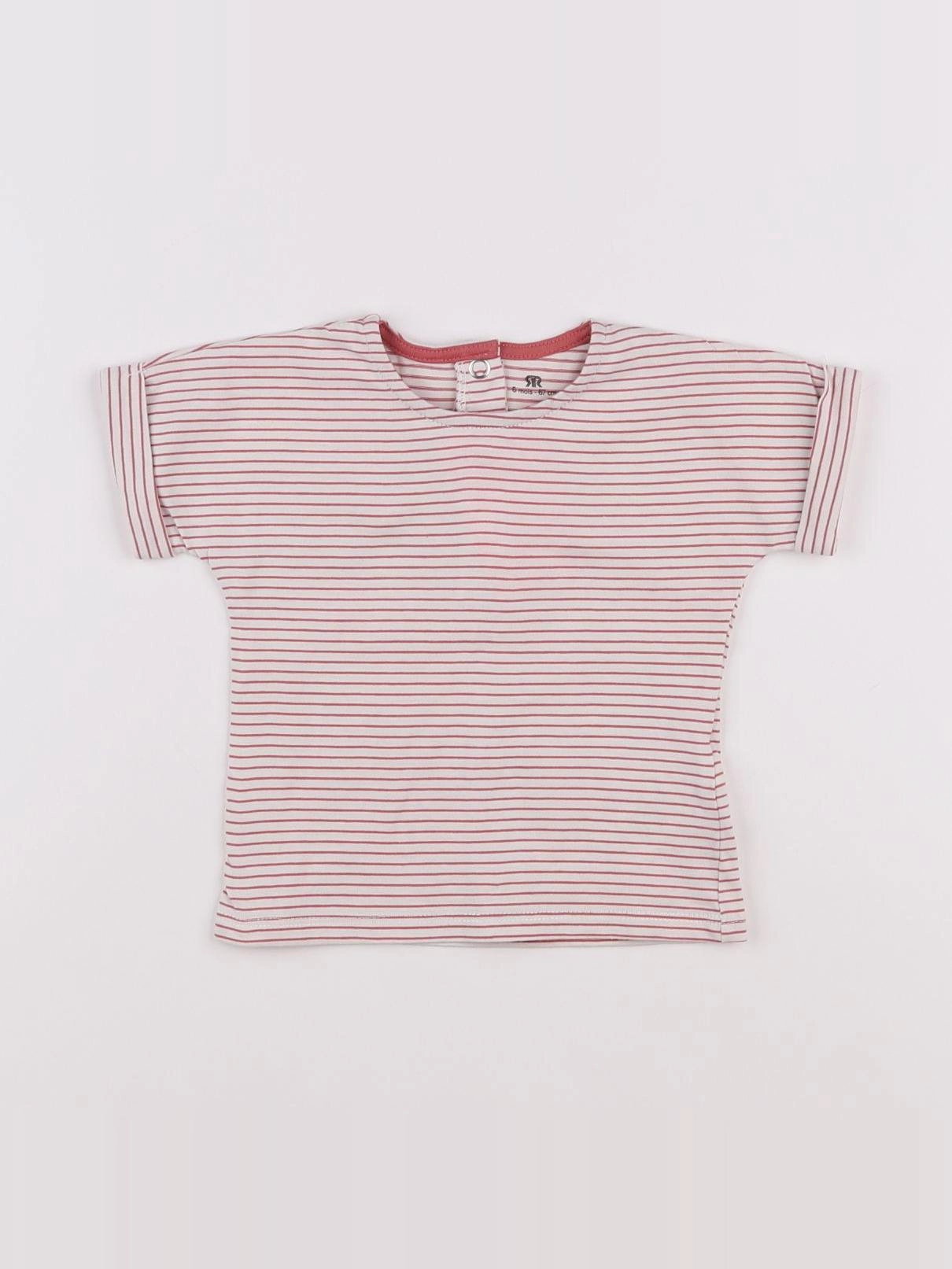 La Redoute - tee-shirt blanc, rouge - 6 mois