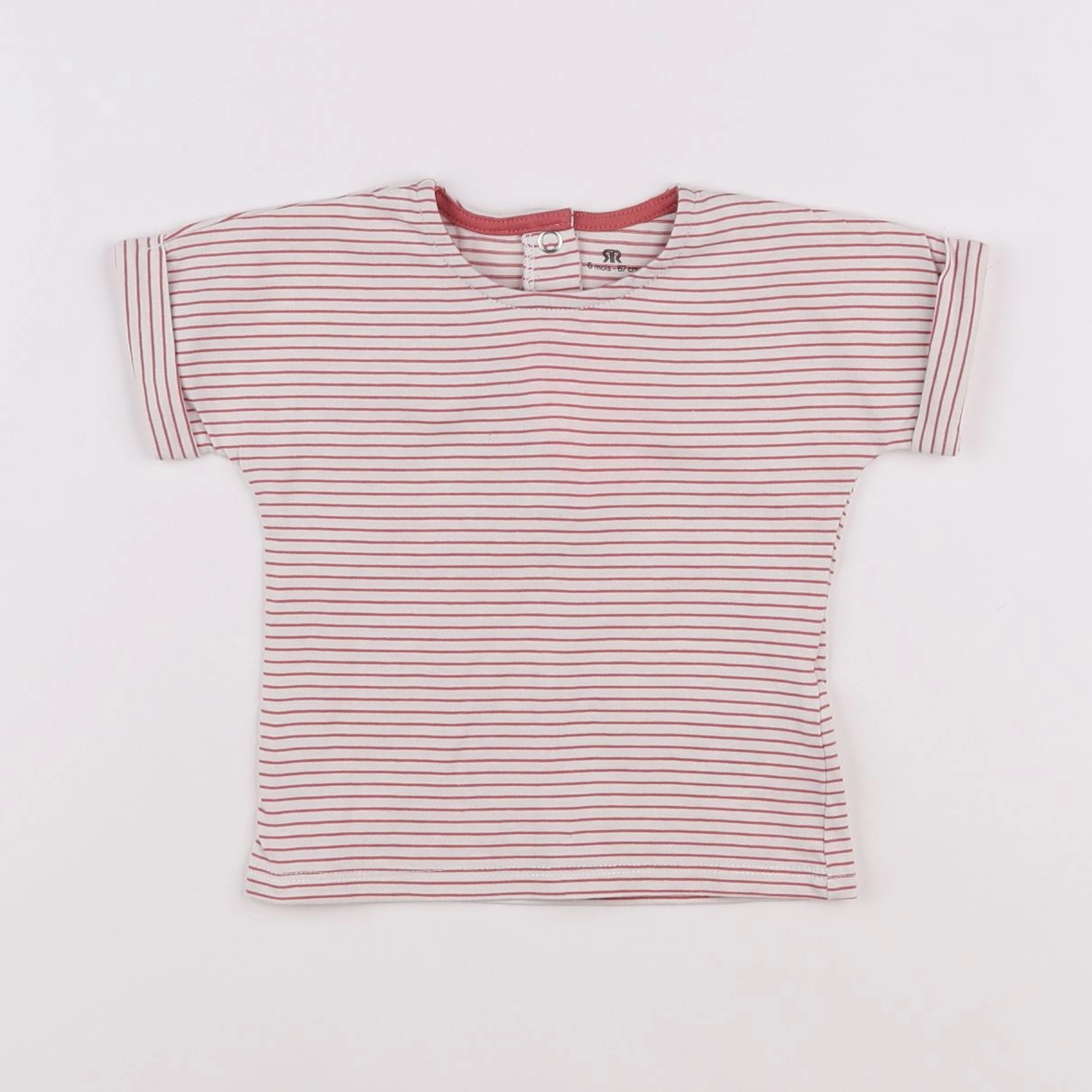 La Redoute - tee-shirt blanc, rouge - 6 mois