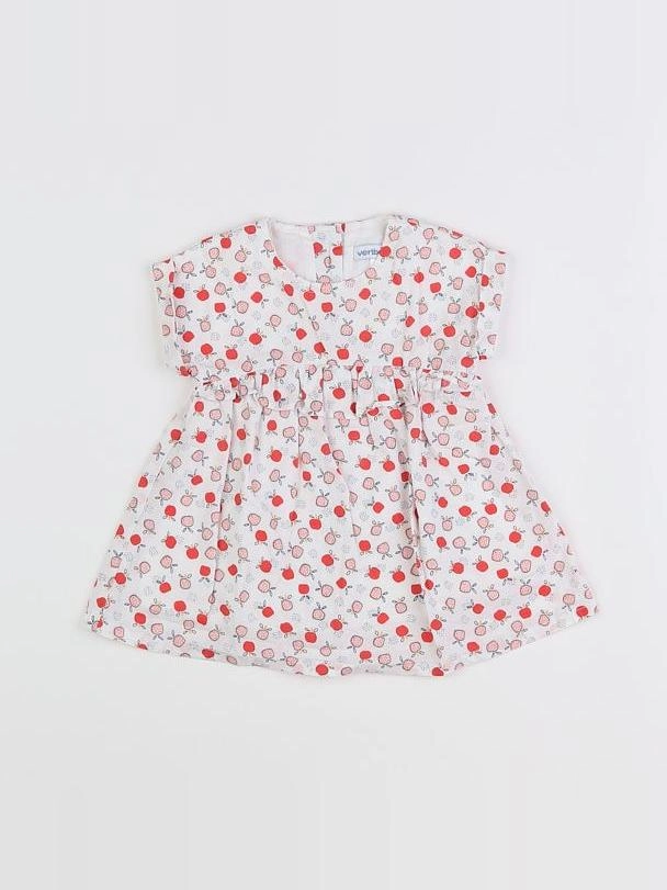 Vertbaudet - robe blanc, rouge - 3 mois