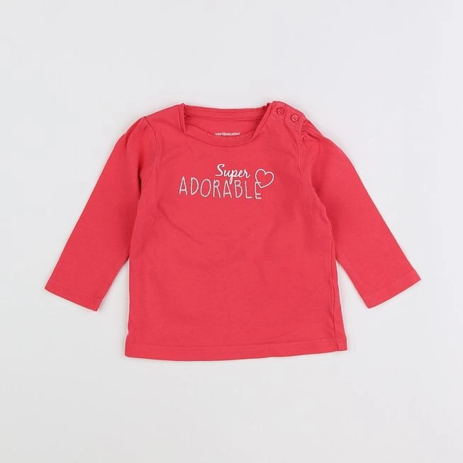 Vertbaudet - tee-shirt rose - 6 mois