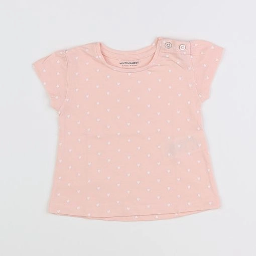Vertbaudet - tee-shirt rose - 6 mois