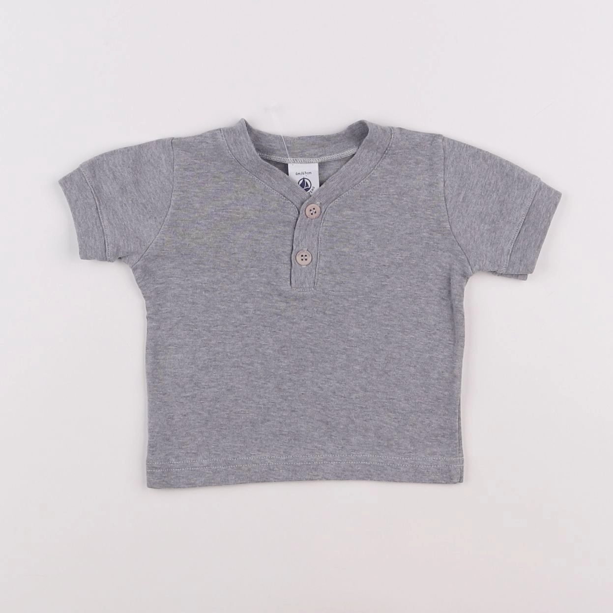 Petit Bateau - tee-shirt gris - 6 mois