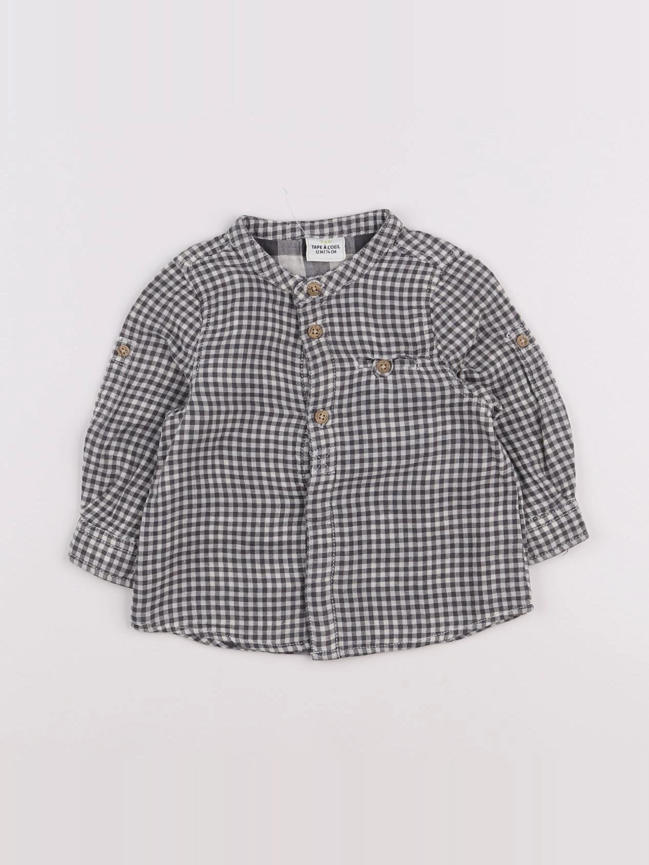 Tape à l'oeil - chemise gris, blanc - 12 mois