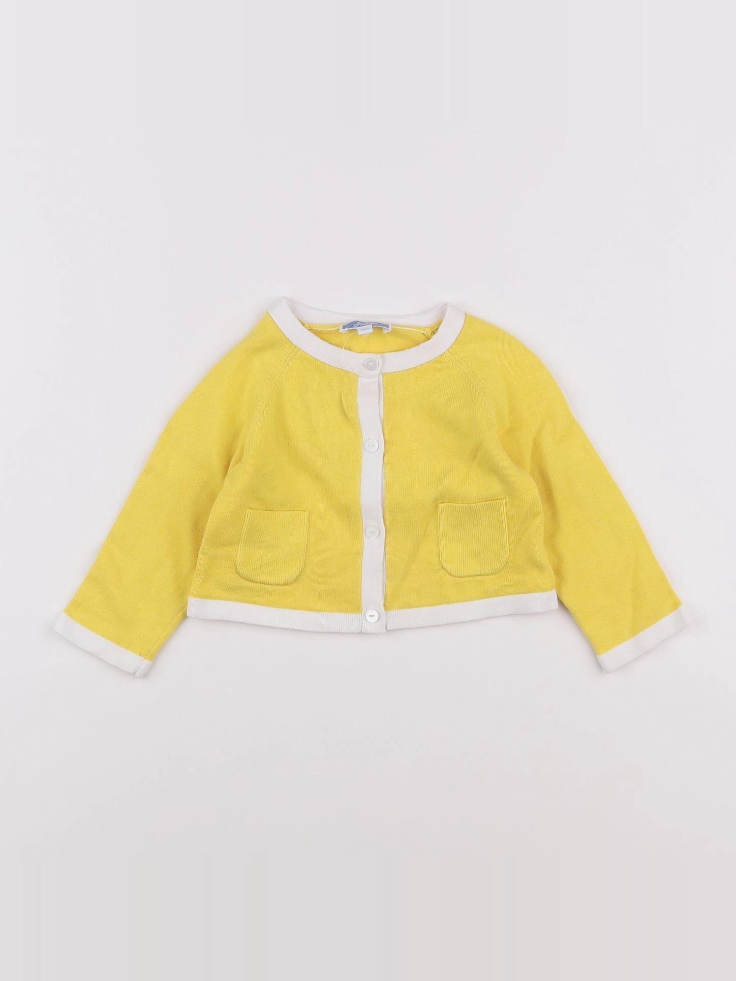 Jacadi - gilet jaune, blanc - 12 mois