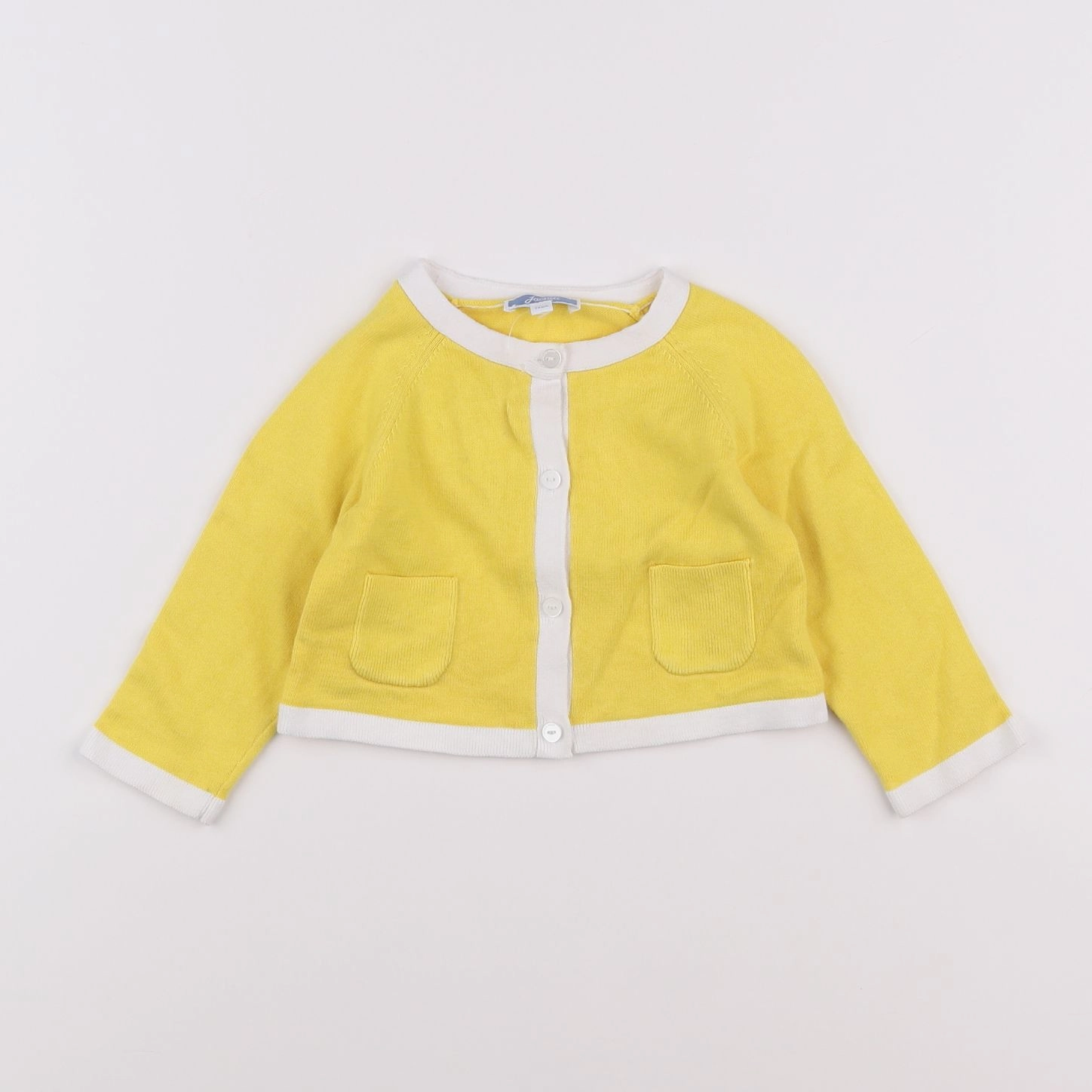 Jacadi - gilet jaune, blanc - 12 mois