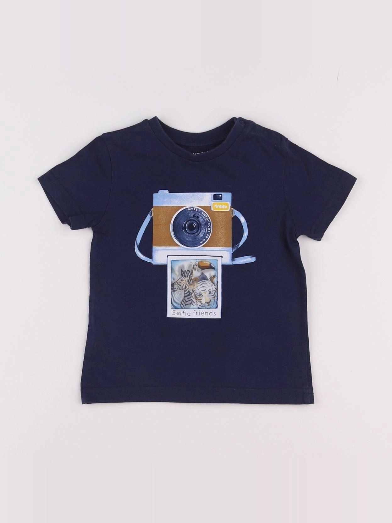 Mayoral - tee-shirt bleu - 12 mois