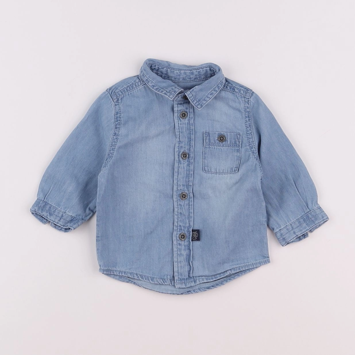 Vertbaudet - chemise bleu - 3 mois