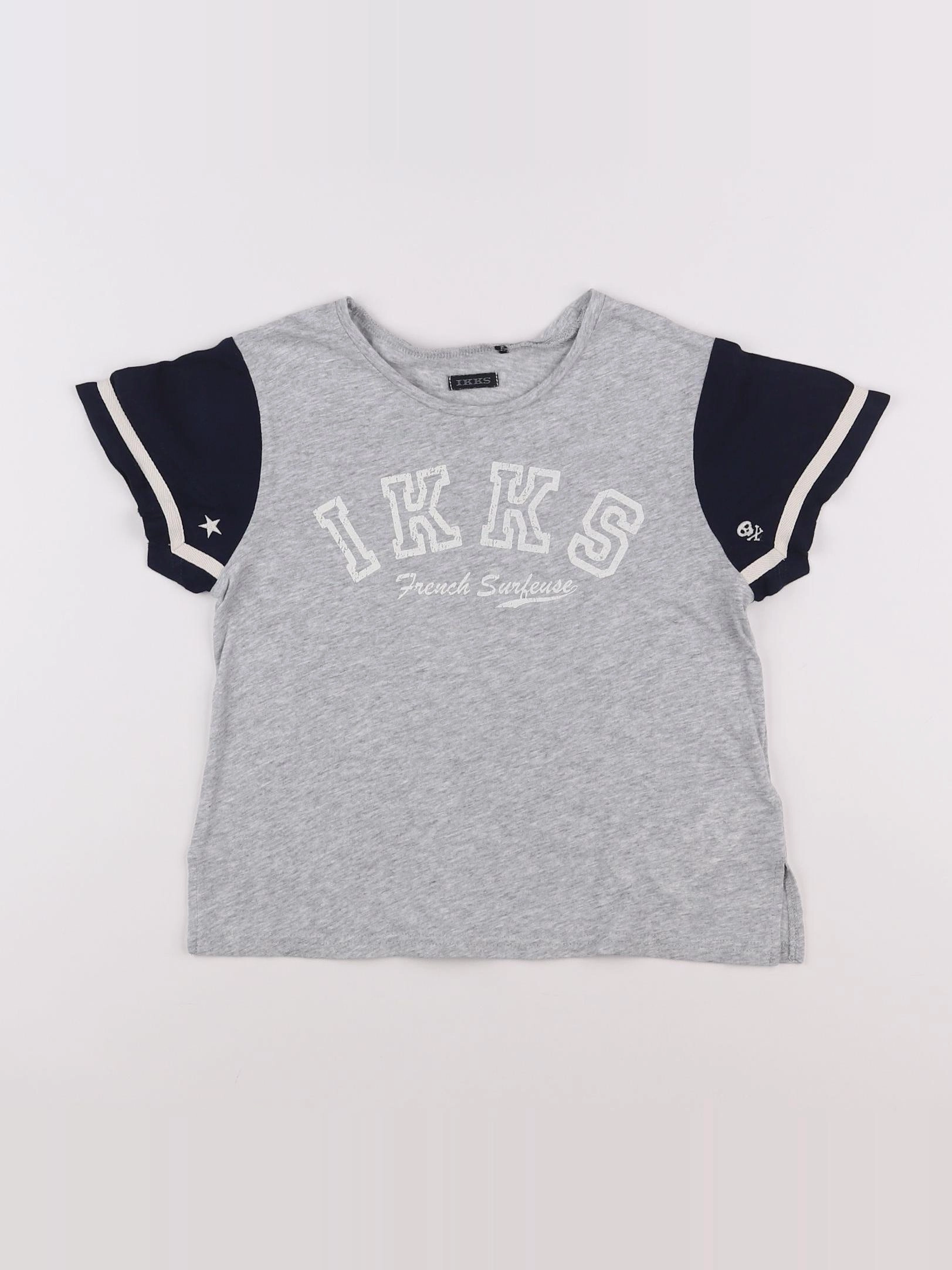 IKKS - tee-shirt bleu, gris - 6/8 ans
