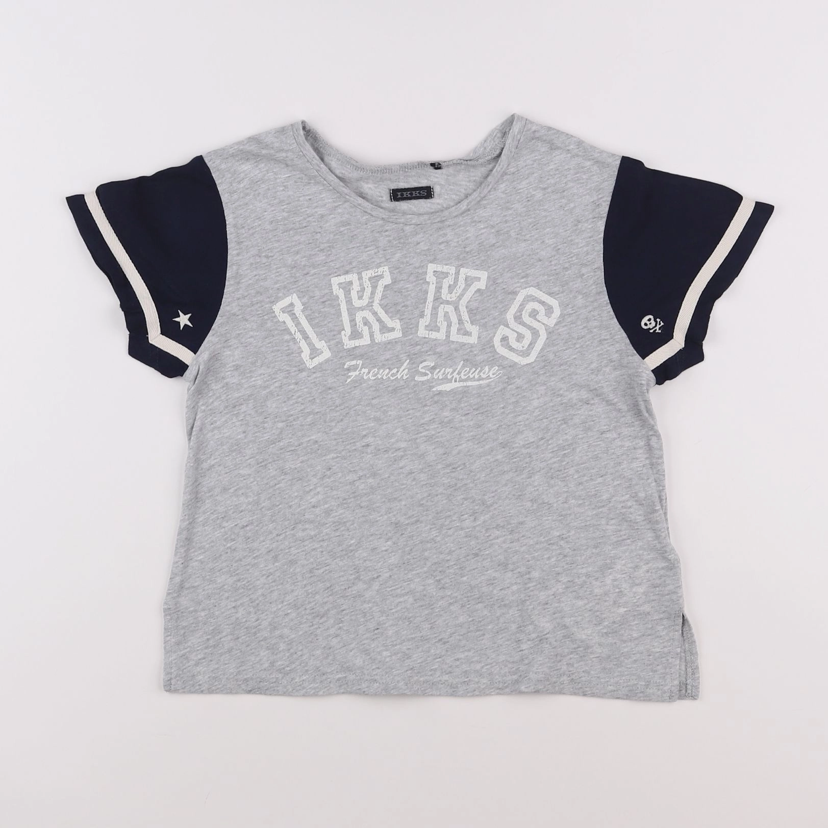 IKKS - tee-shirt bleu, gris - 6/8 ans