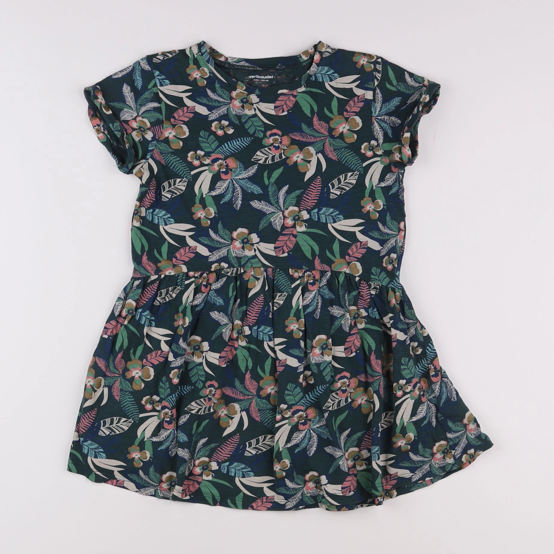 Vertbaudet - robe vert - 8 ans