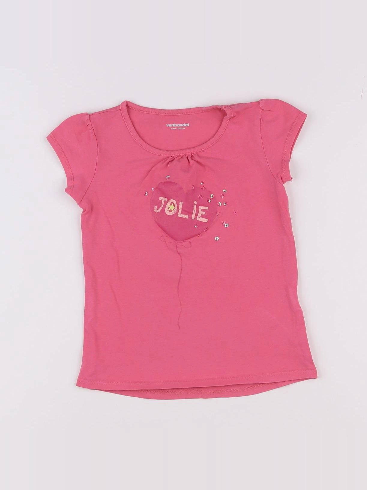 Vertbaudet - tee-shirt rose - 4 ans