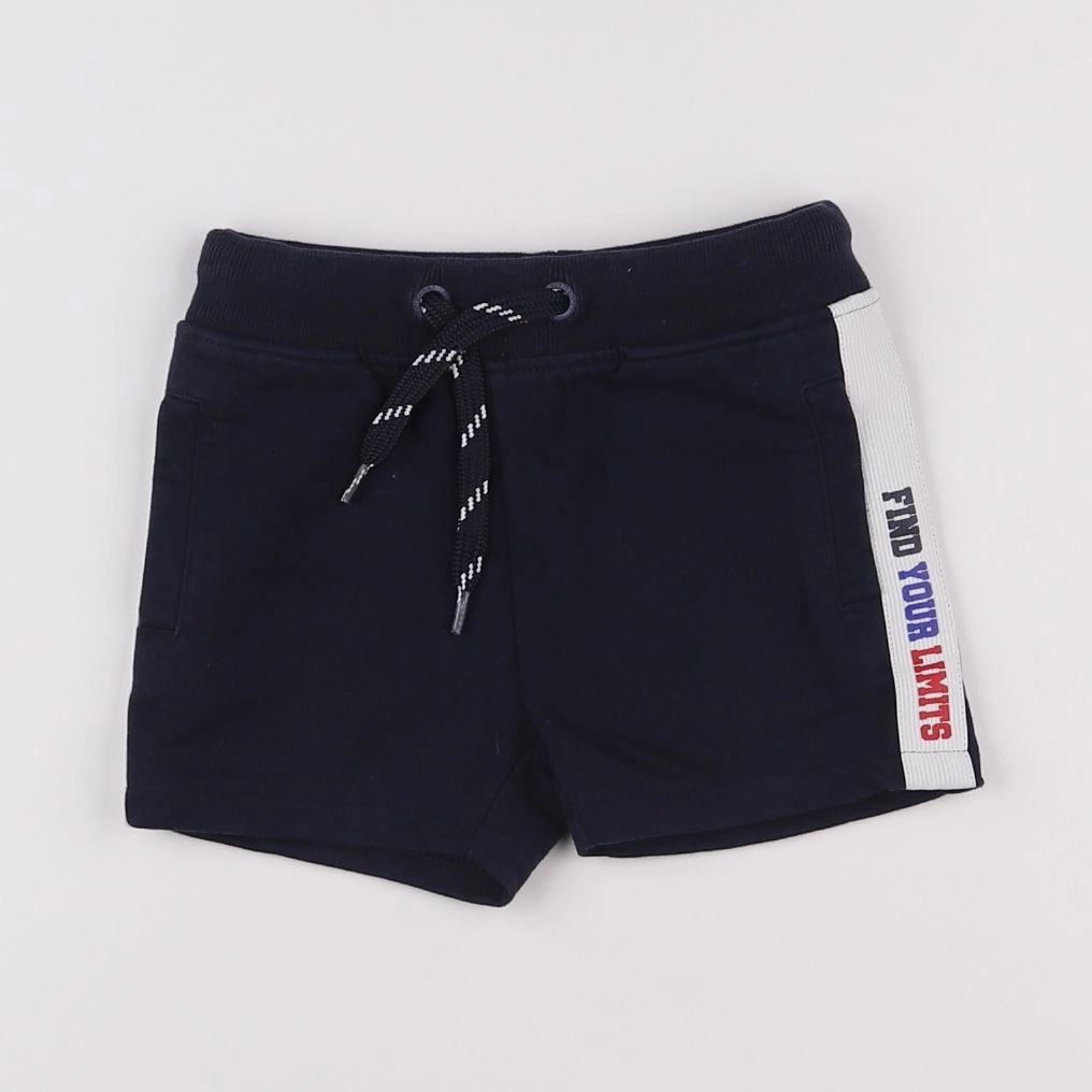 Vertbaudet - short bleu, blanc - 3 ans