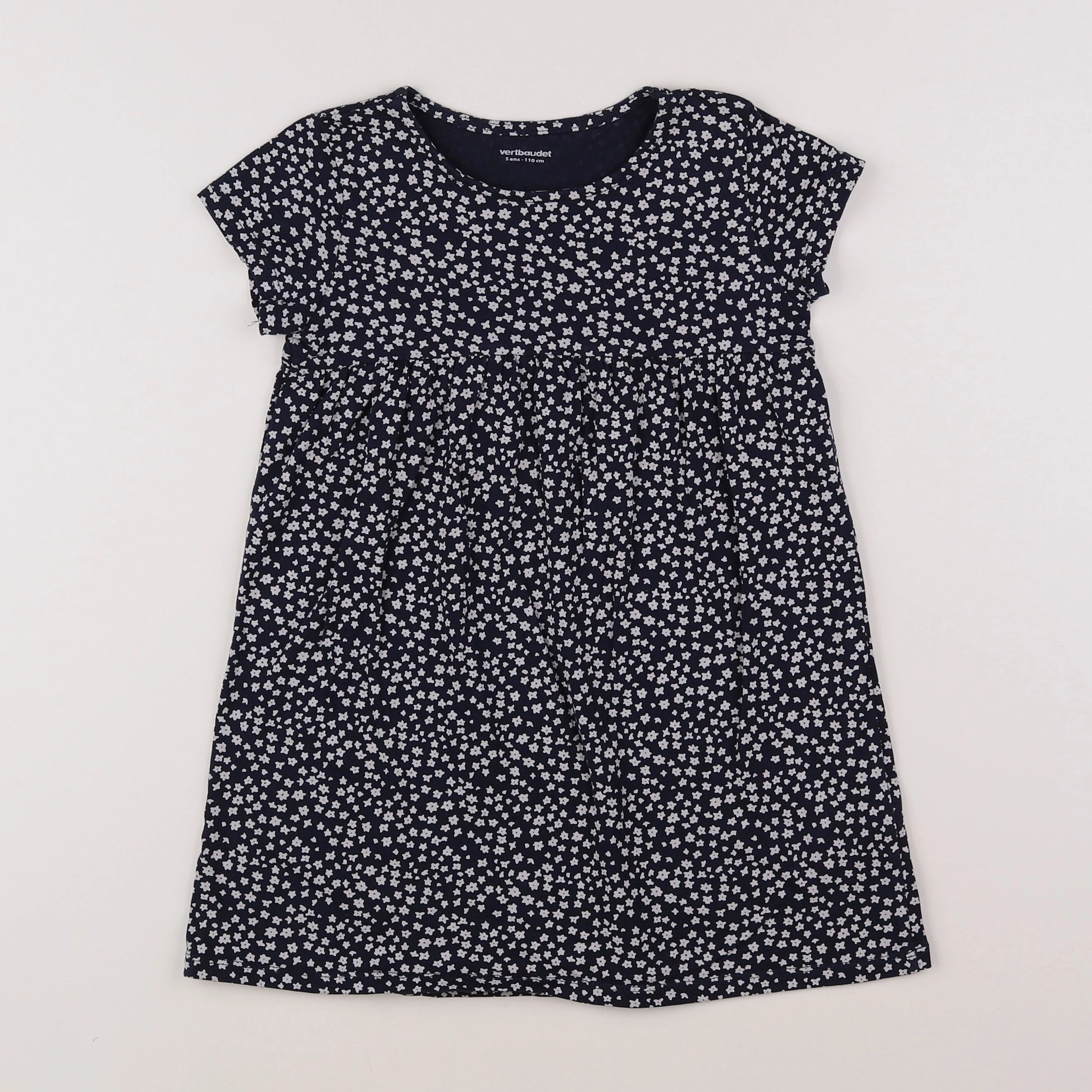Vertbaudet - robe bleu, blanc - 5 ans