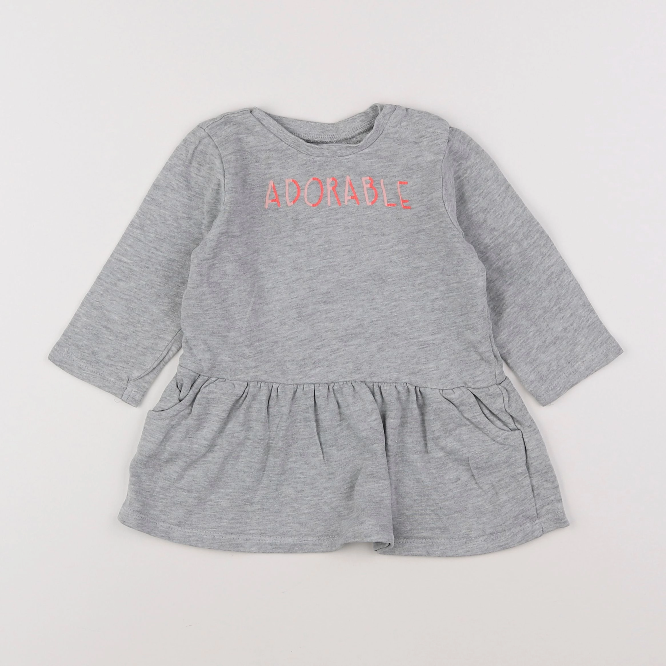 Vertbaudet - robe gris - 18 mois